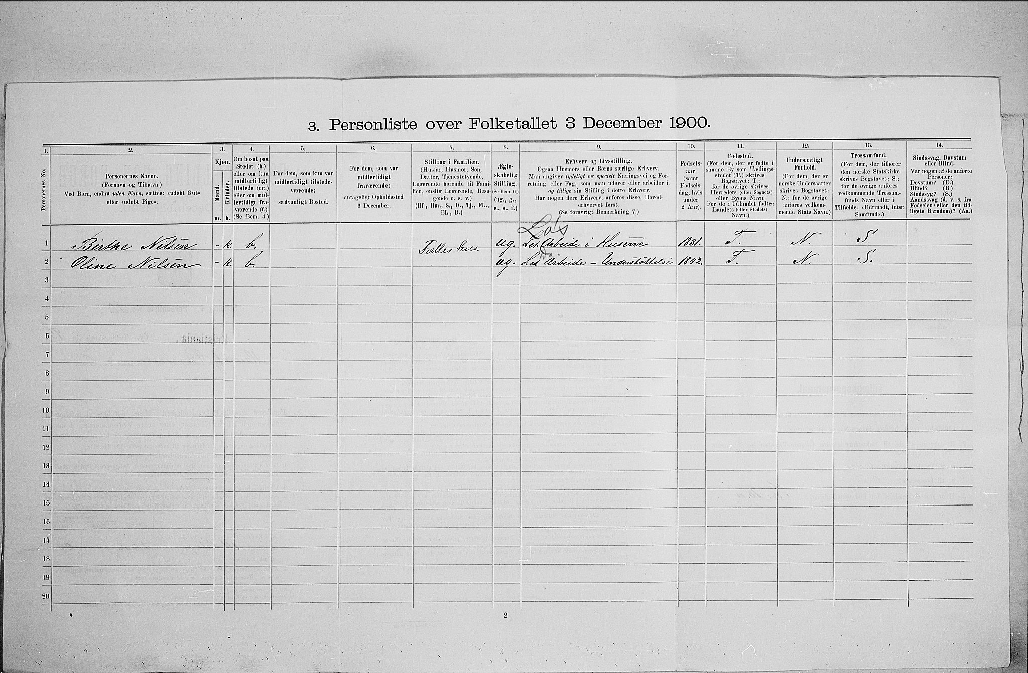 SAO, 1900 census for Kristiania, 1900, p. 59013