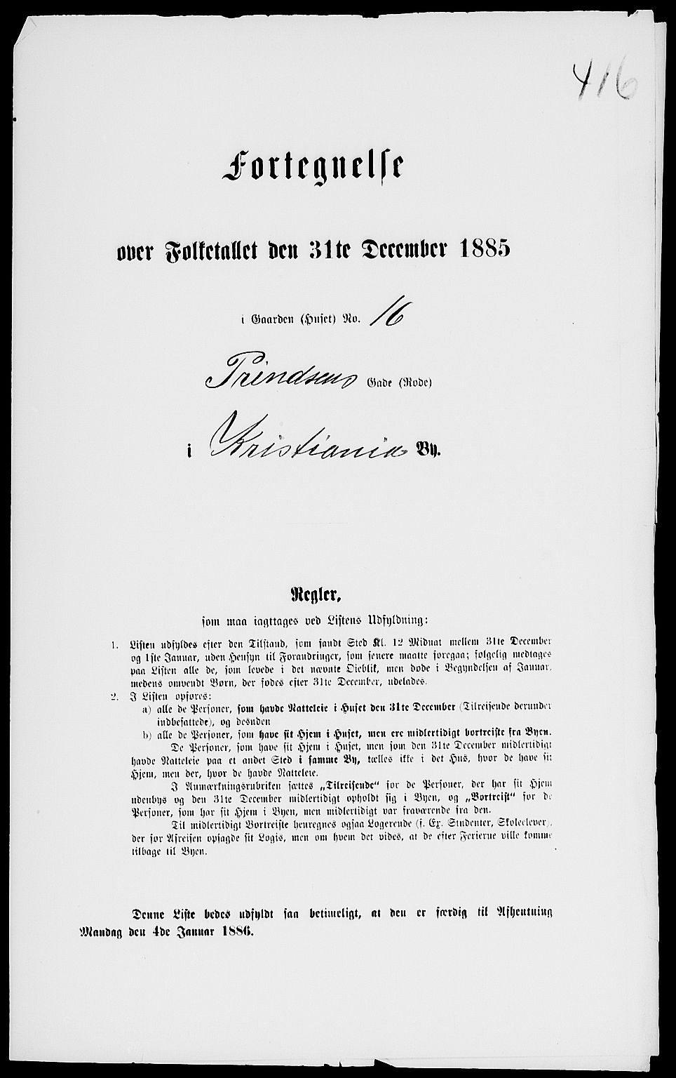 RA, 1885 census for 0301 Kristiania, 1885, p. 1501