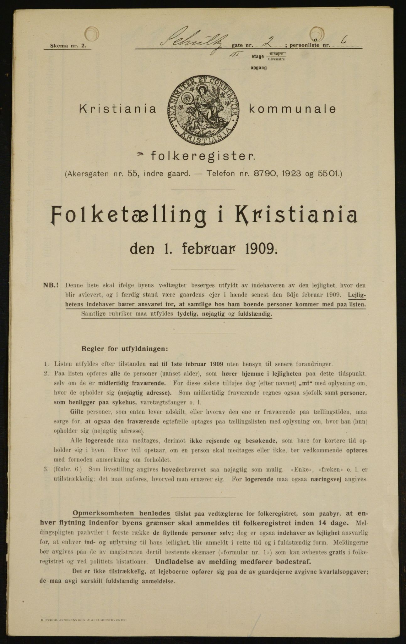 OBA, Municipal Census 1909 for Kristiania, 1909, p. 82284