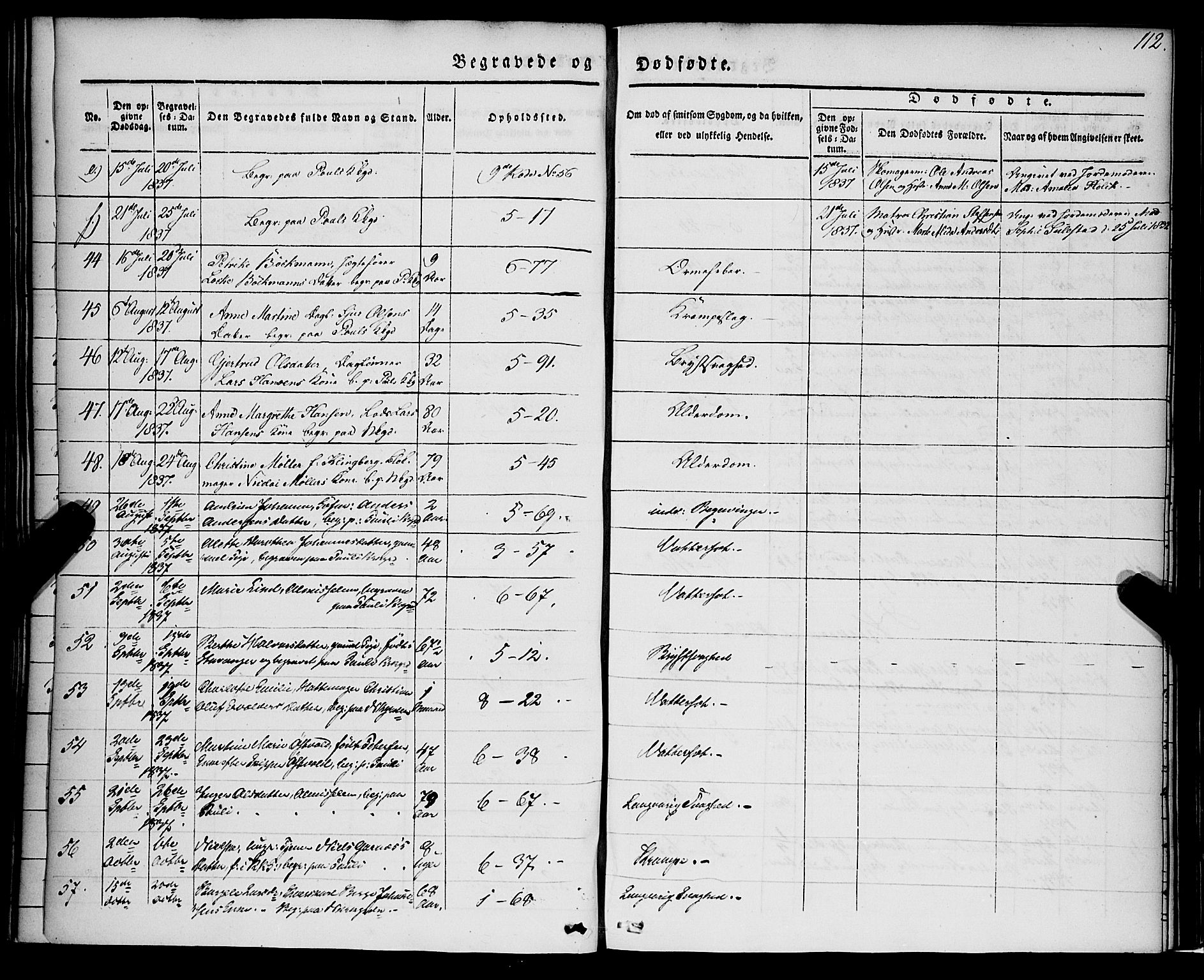 Nykirken Sokneprestembete, AV/SAB-A-77101/H/Haa/L0041: Parish register (official) no. E 1, 1833-1850, p. 112