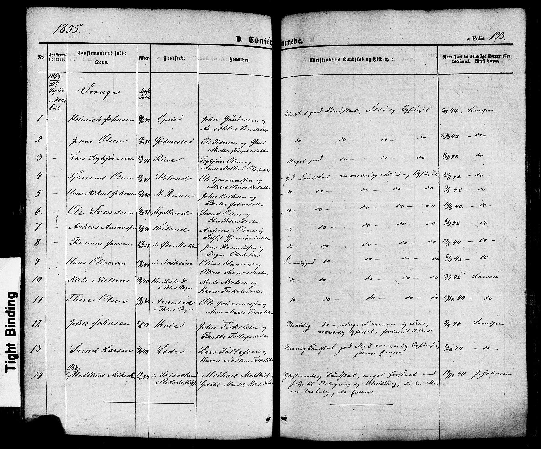 Hå sokneprestkontor, SAST/A-101801/001/30BA/L0008: Parish register (official) no. A 7, 1853-1878, p. 133