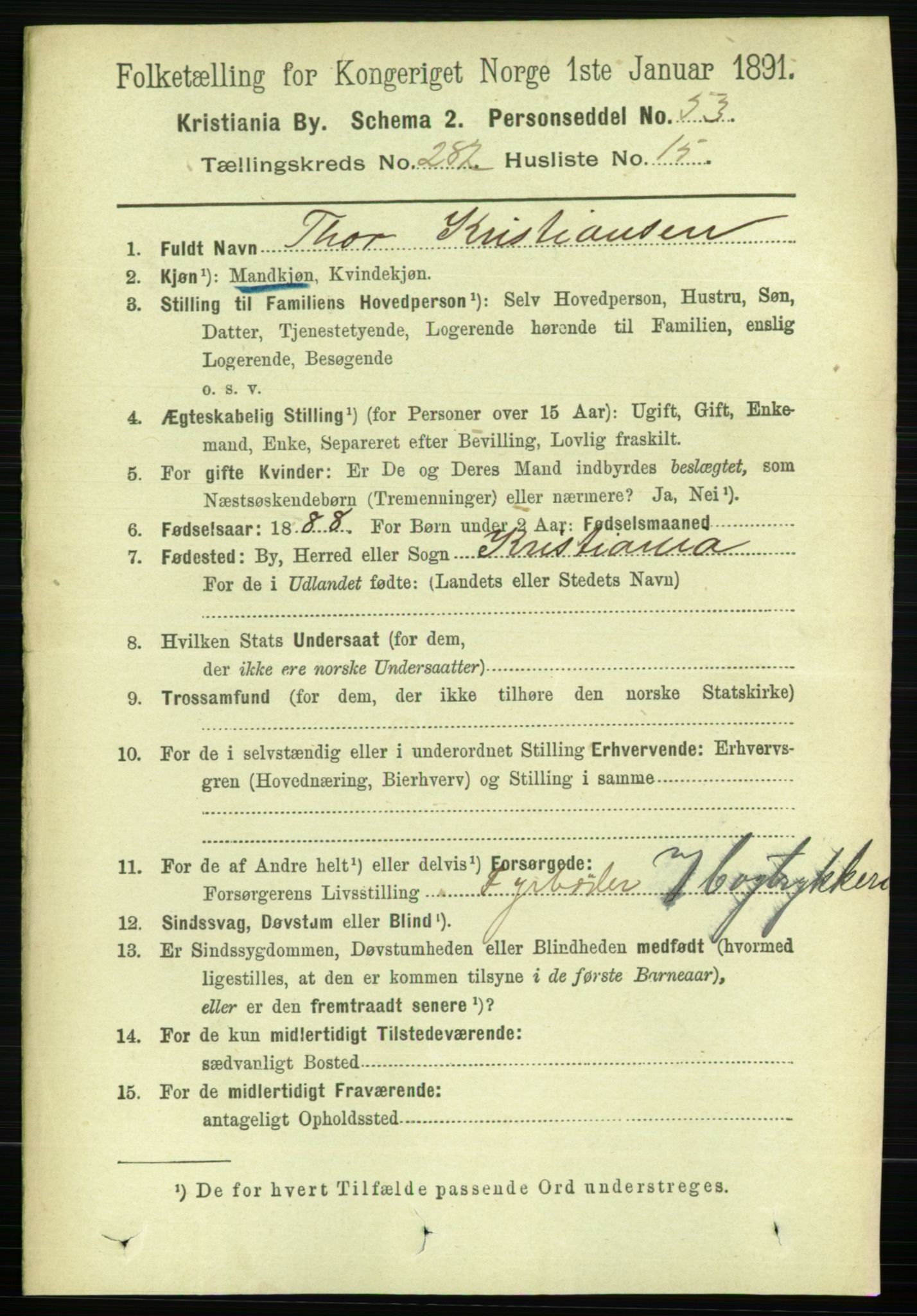 RA, 1891 census for 0301 Kristiania, 1891, p. 172166