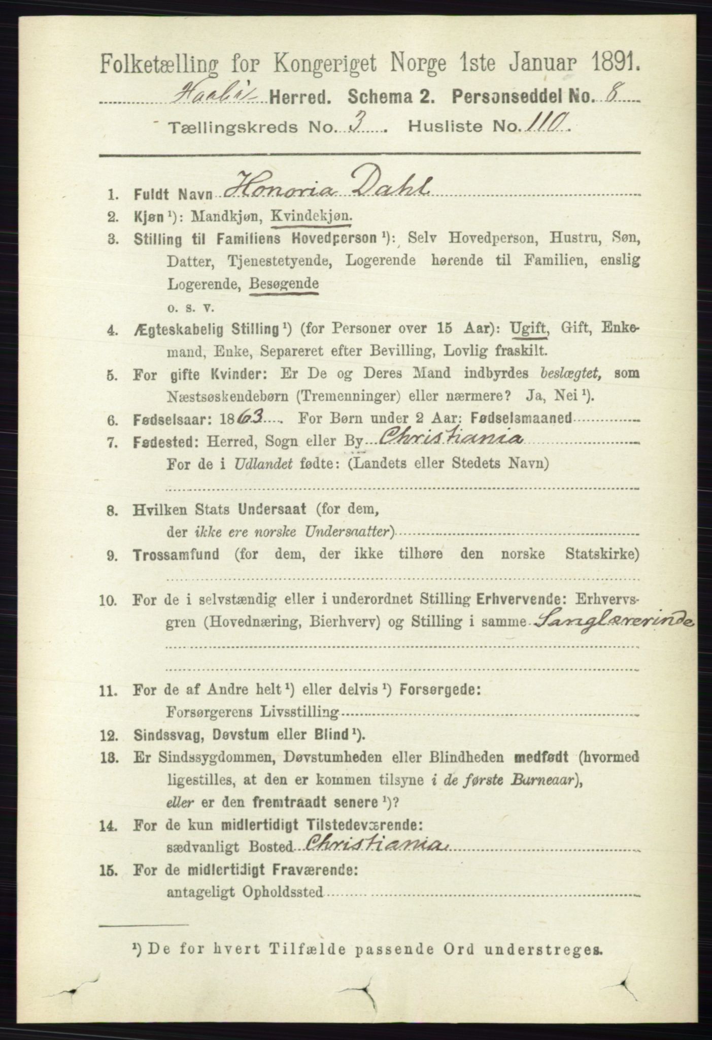 RA, 1891 census for 0138 Hobøl, 1891, p. 2277