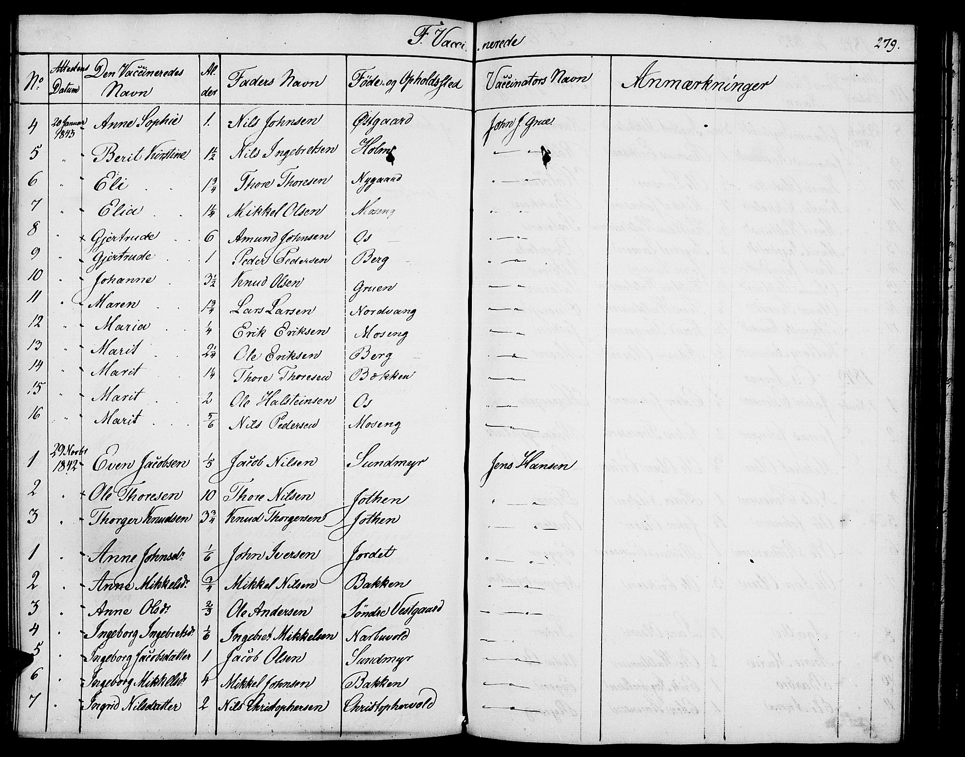 Tolga prestekontor, AV/SAH-PREST-062/K/L0005: Parish register (official) no. 5, 1836-1852, p. 279