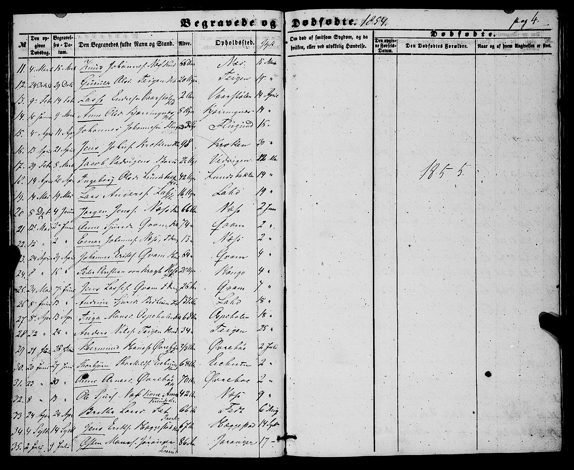 Hafslo sokneprestembete, AV/SAB-A-80301/H/Haa/Haaa/L0010: Parish register (official) no. A 10, 1853-1876, p. 4