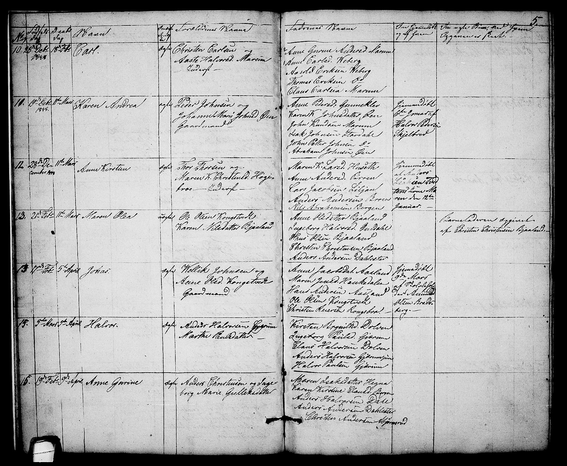 Solum kirkebøker, AV/SAKO-A-306/G/Gb/L0001: Parish register (copy) no. II 1, 1848-1859, p. 5