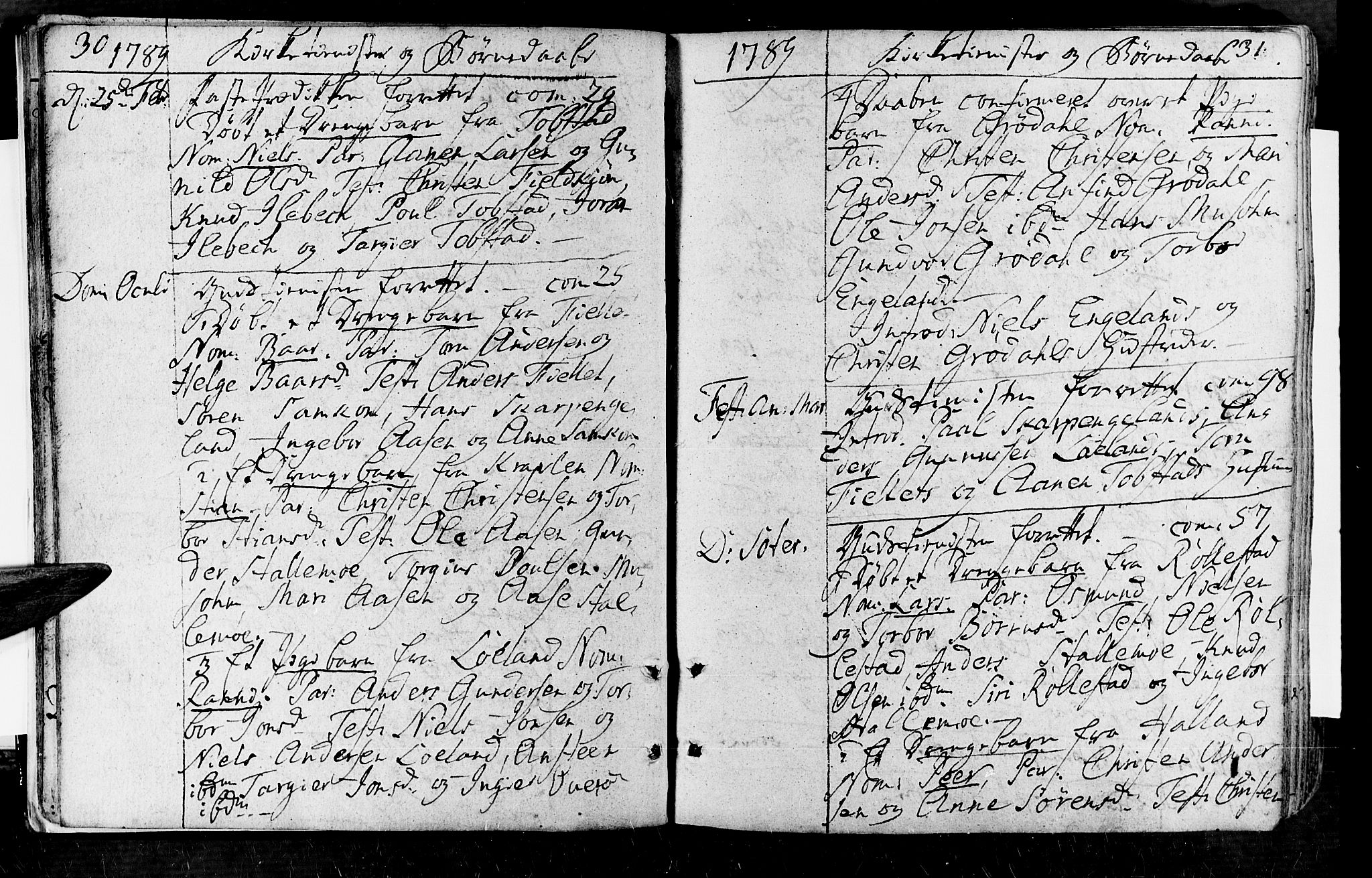 Vennesla sokneprestkontor, SAK/1111-0045/Fa/Fac/L0002: Parish register (official) no. A 2, 1785-1834, p. 30-31