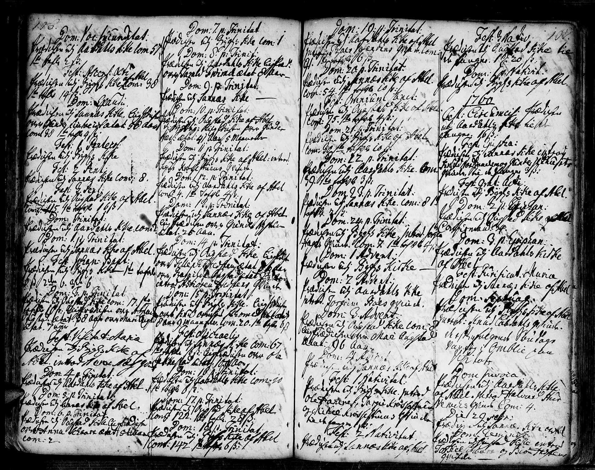 Bygland sokneprestkontor, SAK/1111-0006/F/Fa/Fab/L0001: Parish register (official) no. A 1, 1725-1766, p. 106-107