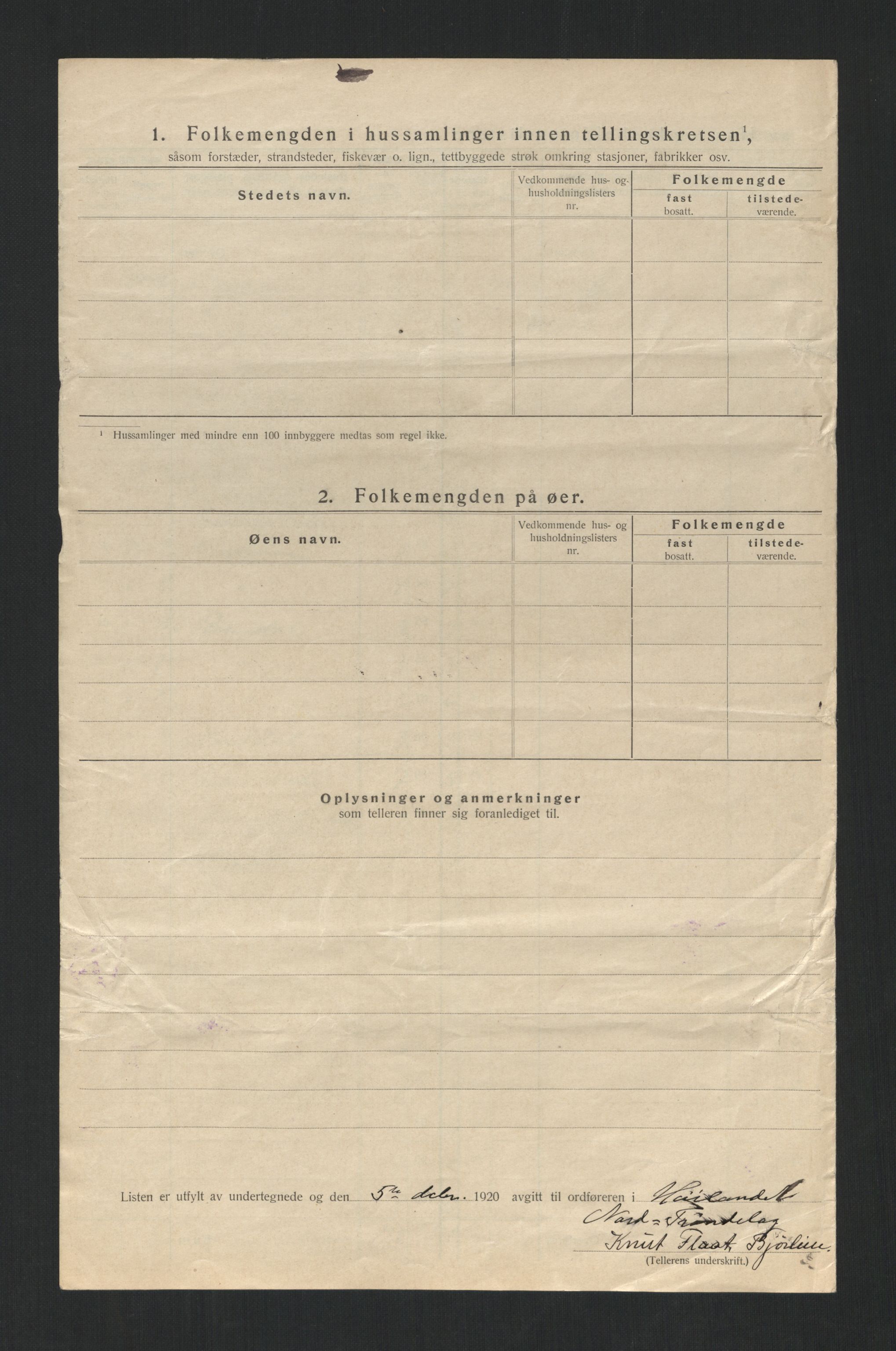 SAT, 1920 census for Høylandet, 1920, p. 21