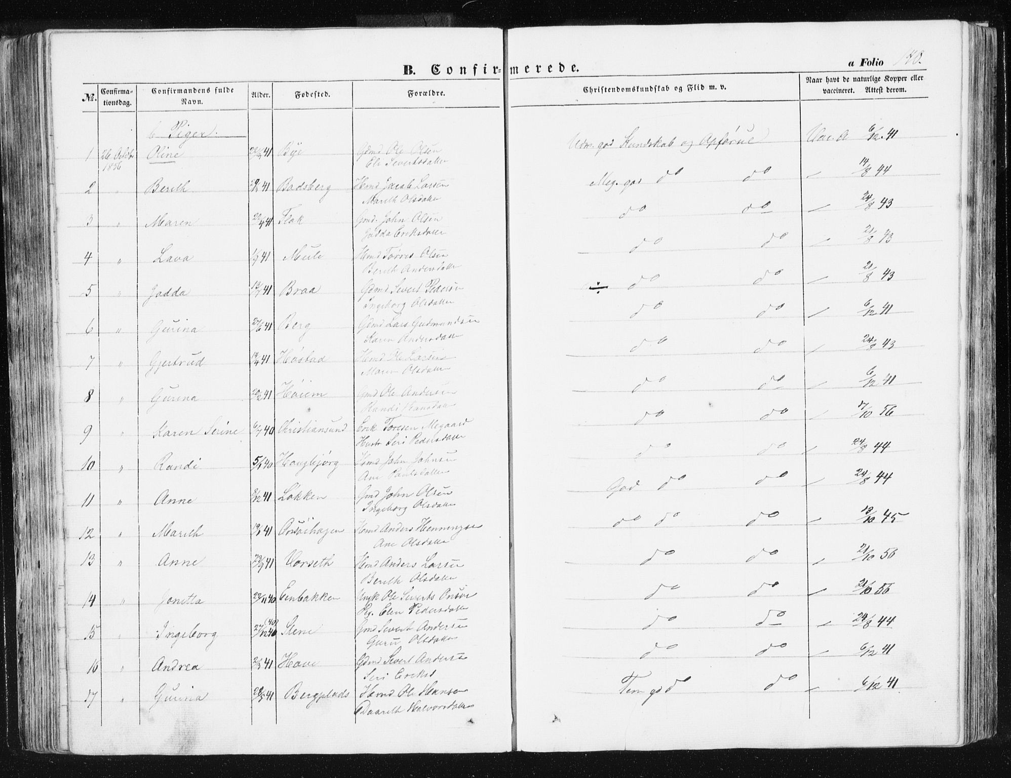 Ministerialprotokoller, klokkerbøker og fødselsregistre - Sør-Trøndelag, AV/SAT-A-1456/612/L0376: Parish register (official) no. 612A08, 1846-1859, p. 140