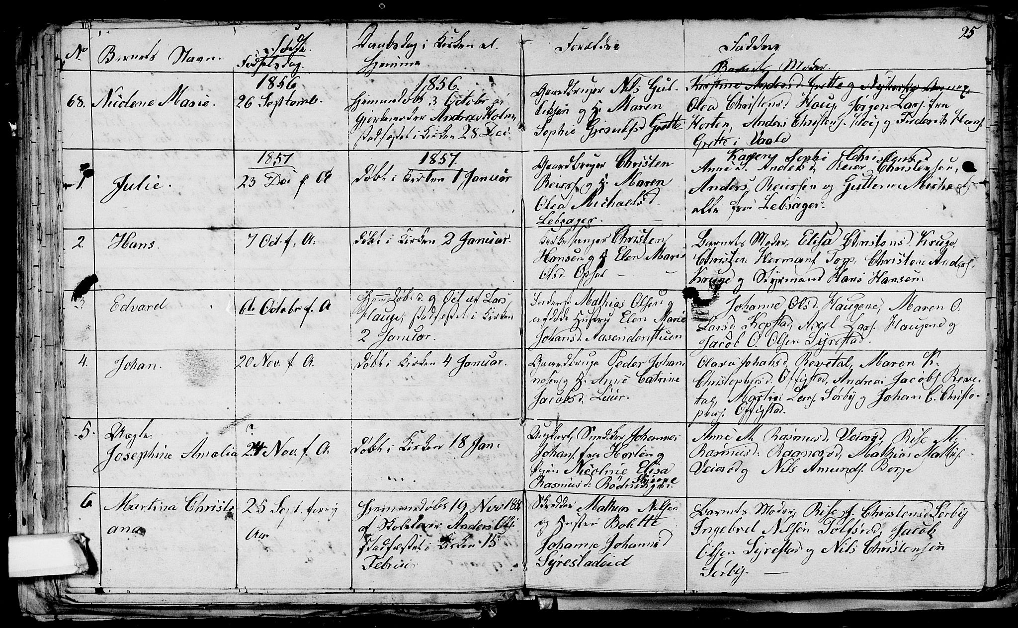 Våle kirkebøker, AV/SAKO-A-334/G/Ga/L0002: Parish register (copy) no. I 2, 1851-1863, p. 24-25