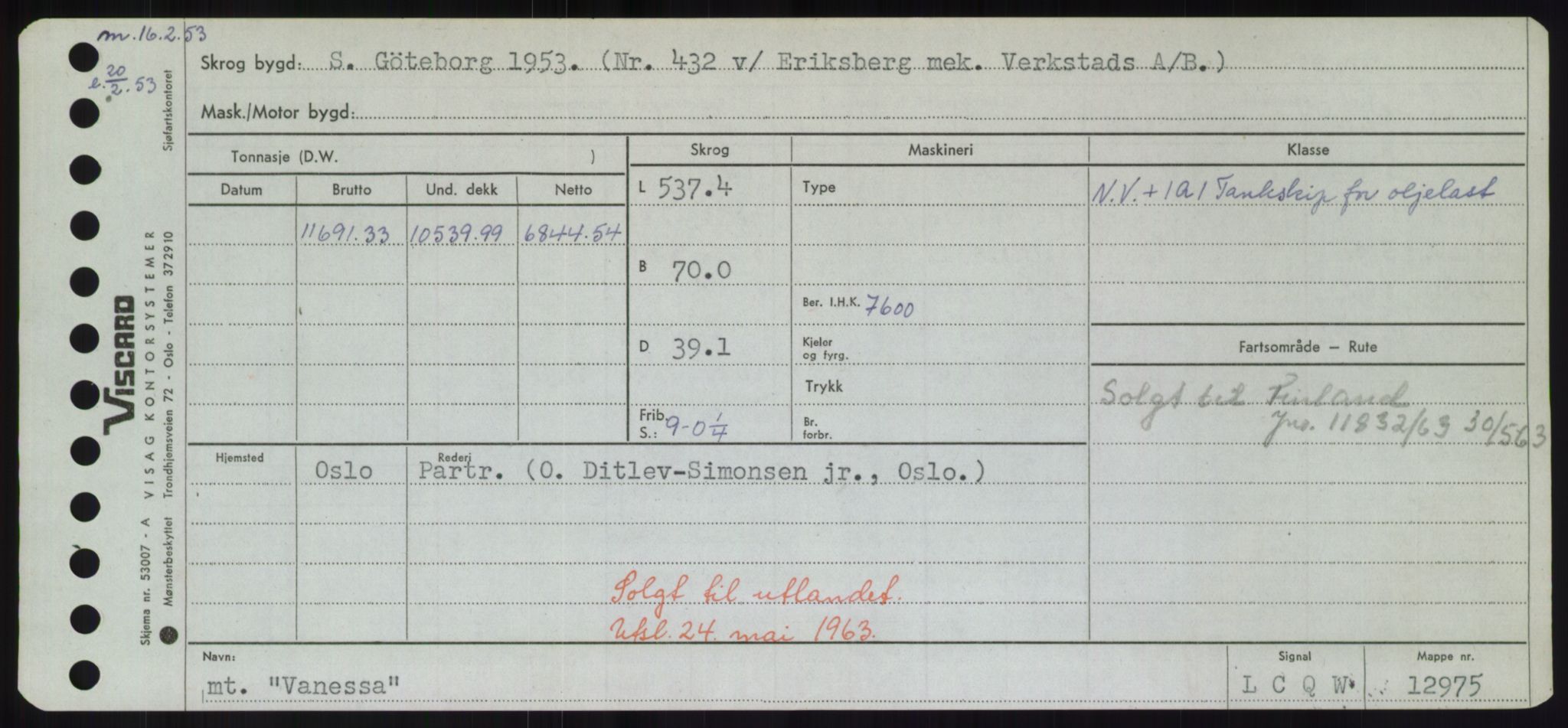 Sjøfartsdirektoratet med forløpere, Skipsmålingen, RA/S-1627/H/Hd/L0040: Fartøy, U-Ve, p. 265