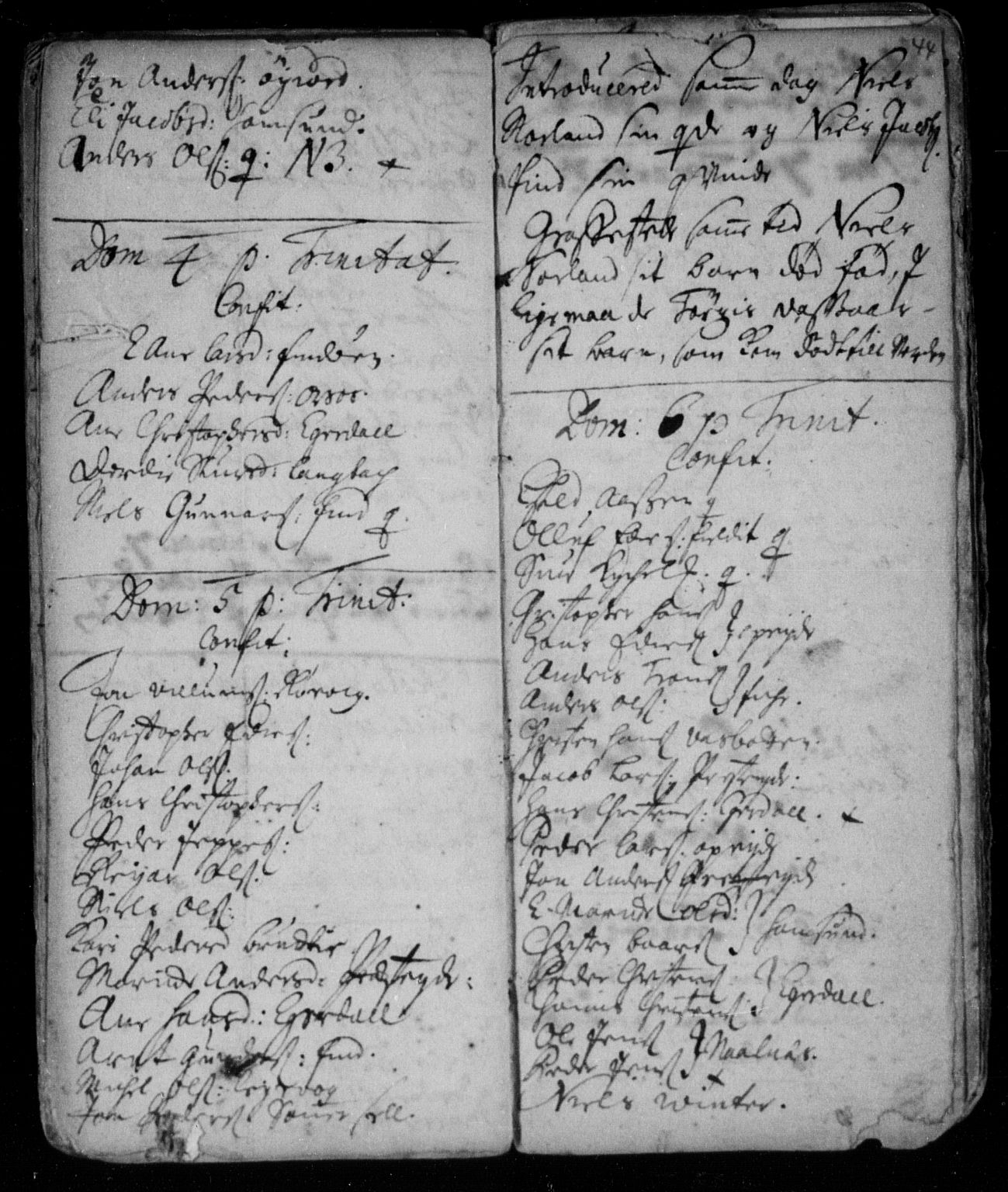 Ministerialprotokoller, klokkerbøker og fødselsregistre - Nordland, AV/SAT-A-1459/859/L0840: Parish register (official) no. 859A00, 1708-1738, p. 44