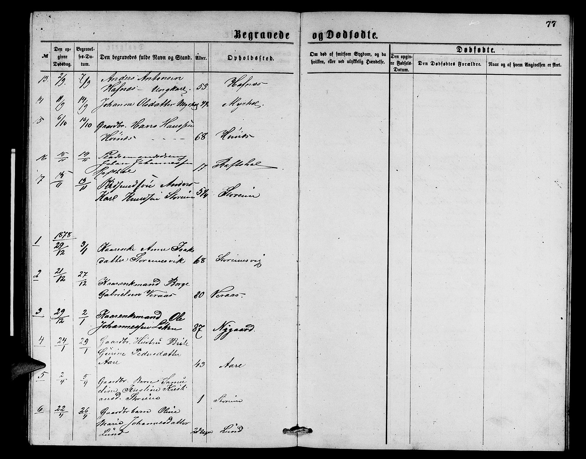 Eid sokneprestembete, AV/SAB-A-82301/H/Hab/Habc/L0001: Parish register (copy) no. C 1, 1877-1886, p. 77