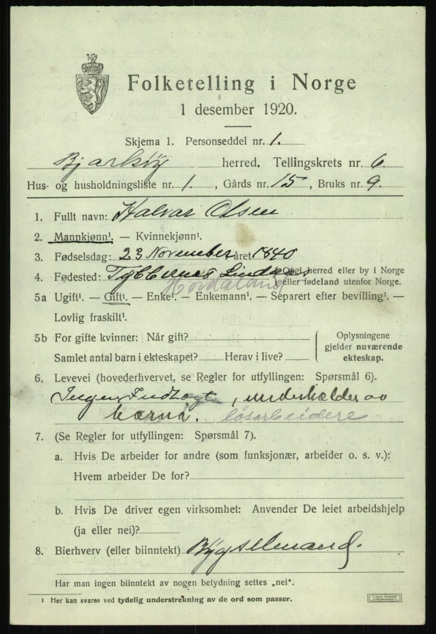 SATØ, 1920 census for Bjarkøy, 1920, p. 2679