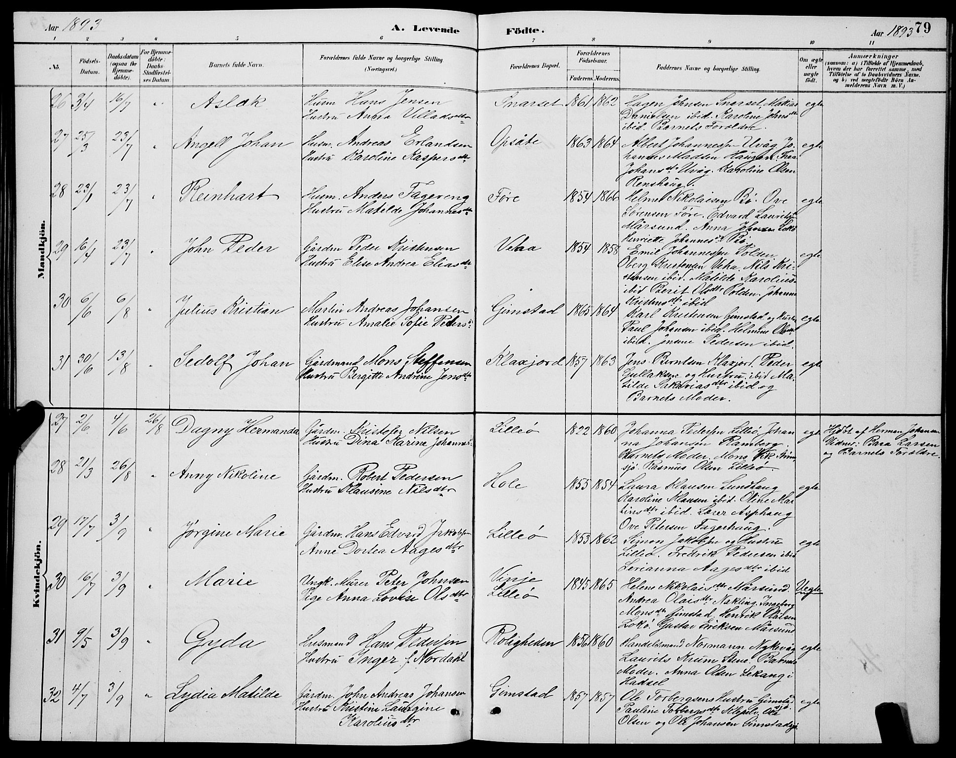 Ministerialprotokoller, klokkerbøker og fødselsregistre - Nordland, AV/SAT-A-1459/891/L1315: Parish register (copy) no. 891C04, 1886-1893, p. 79