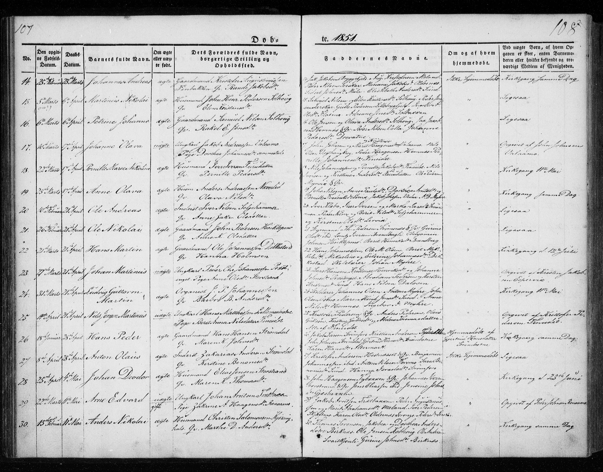 Ministerialprotokoller, klokkerbøker og fødselsregistre - Nordland, AV/SAT-A-1459/825/L0355: Parish register (official) no. 825A09, 1842-1863, p. 107-108