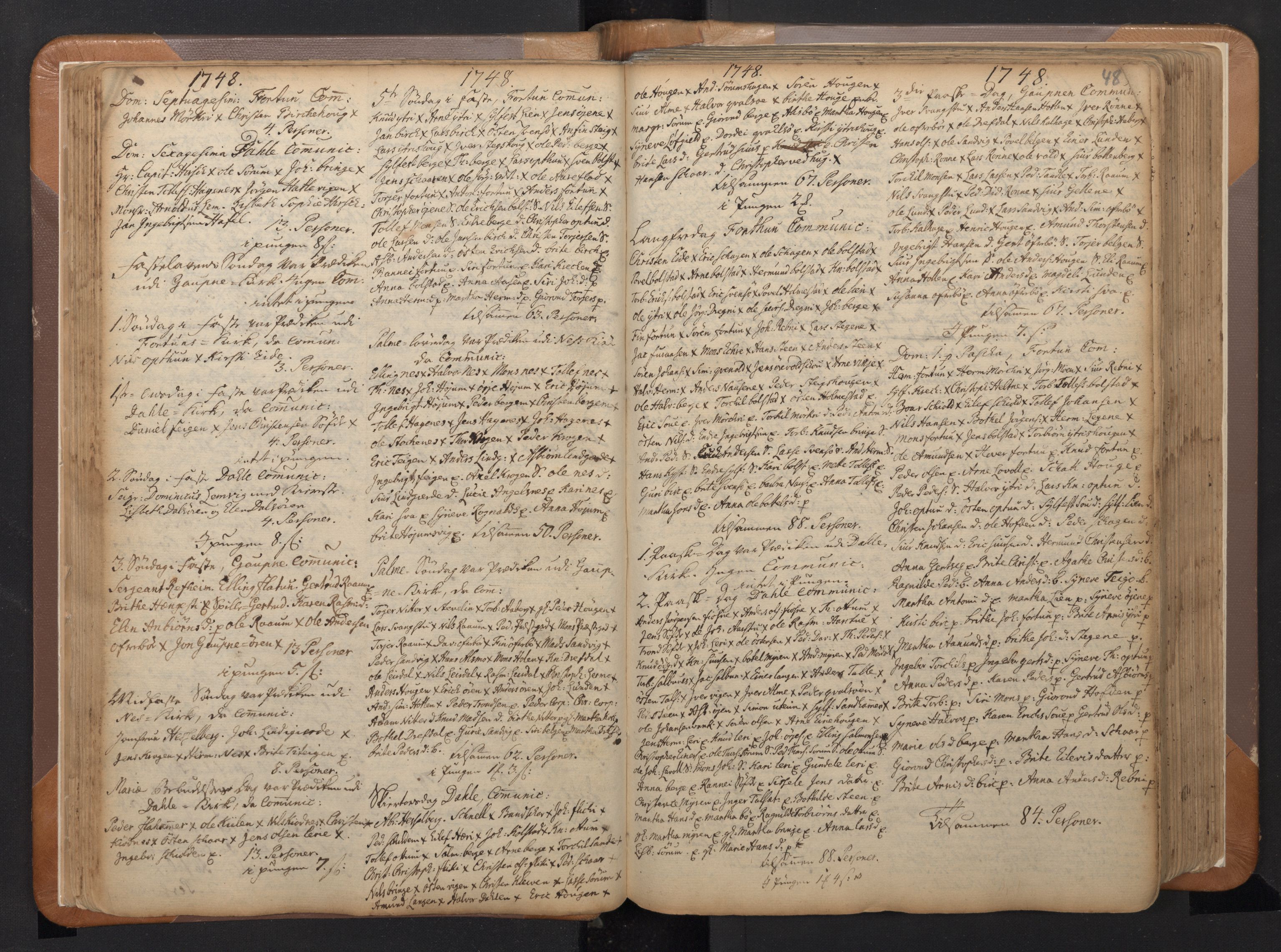 Luster sokneprestembete, SAB/A-81101/H/Haa/Haaa/L0002: Parish register (official) no. A 2, 1751-1796, p. 47b-48a