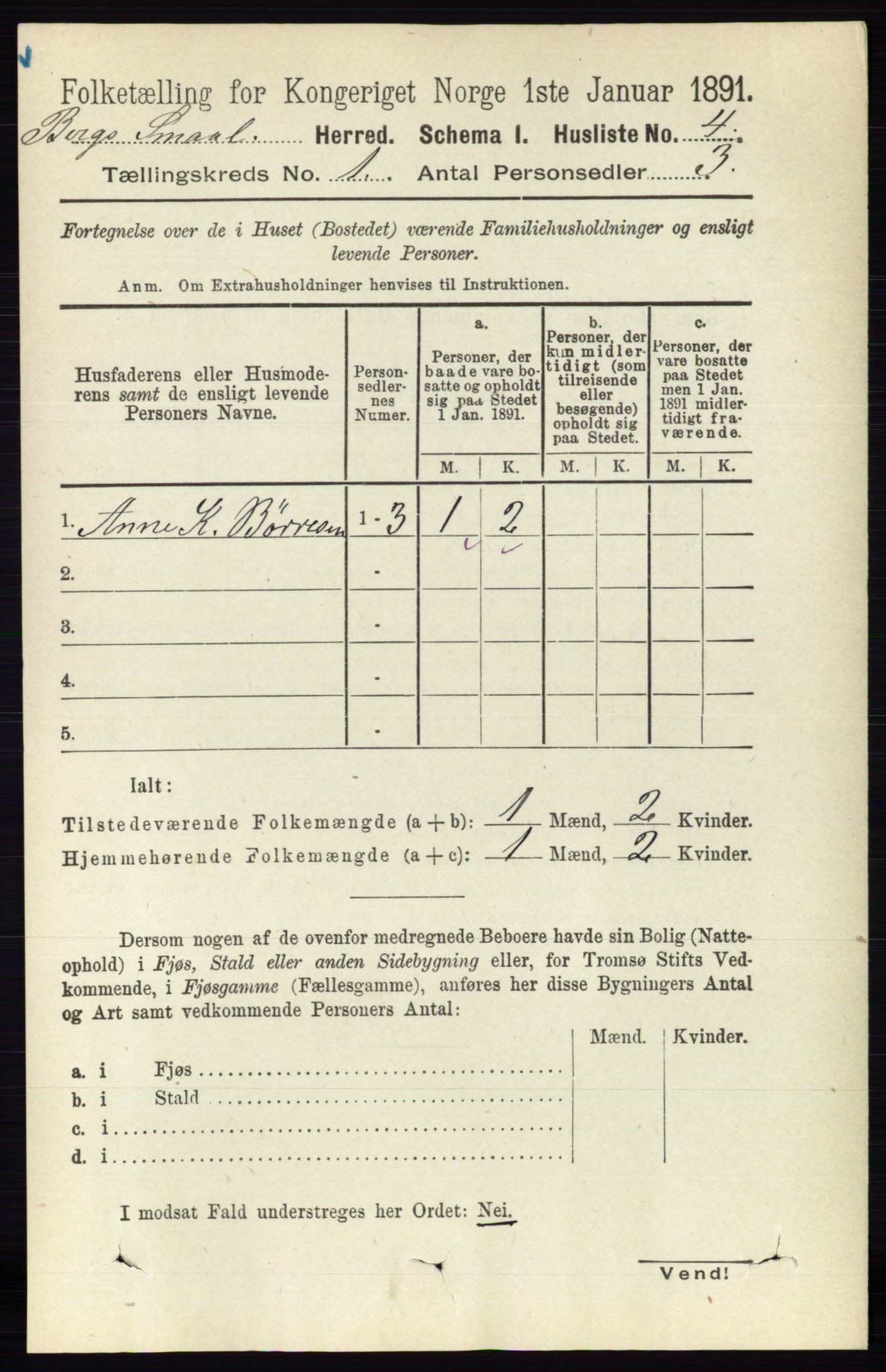 RA, 1891 census for 0116 Berg, 1891, p. 31