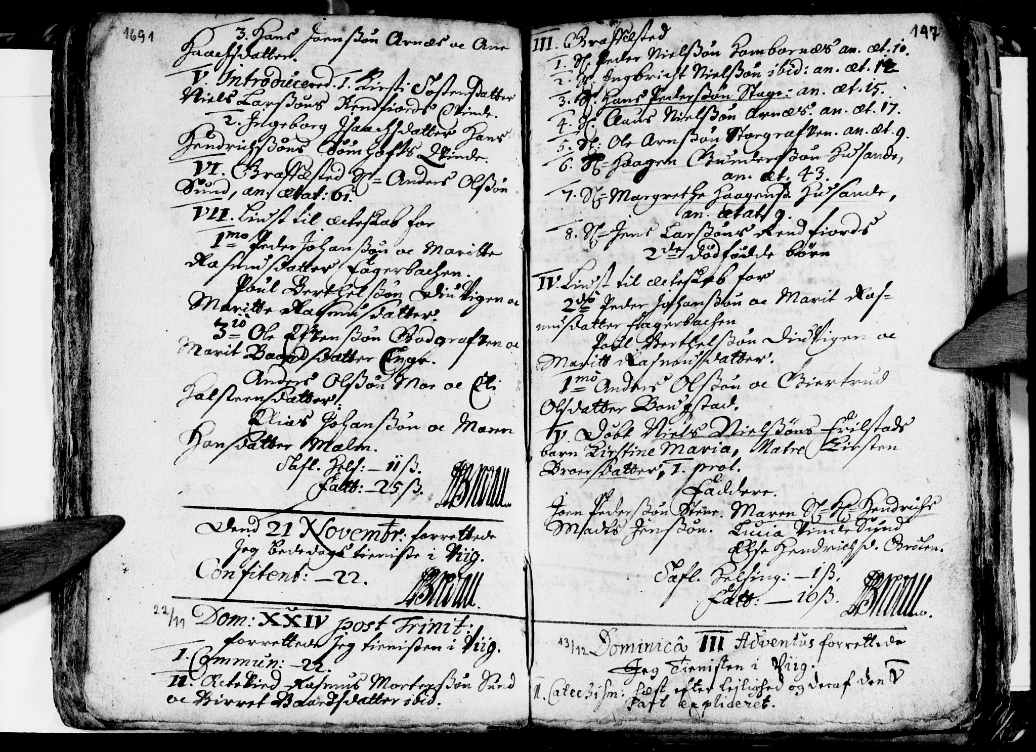 Ministerialprotokoller, klokkerbøker og fødselsregistre - Nordland, AV/SAT-A-1459/812/L0172: Parish register (official) no. 812A01, 1677-1718, p. 147