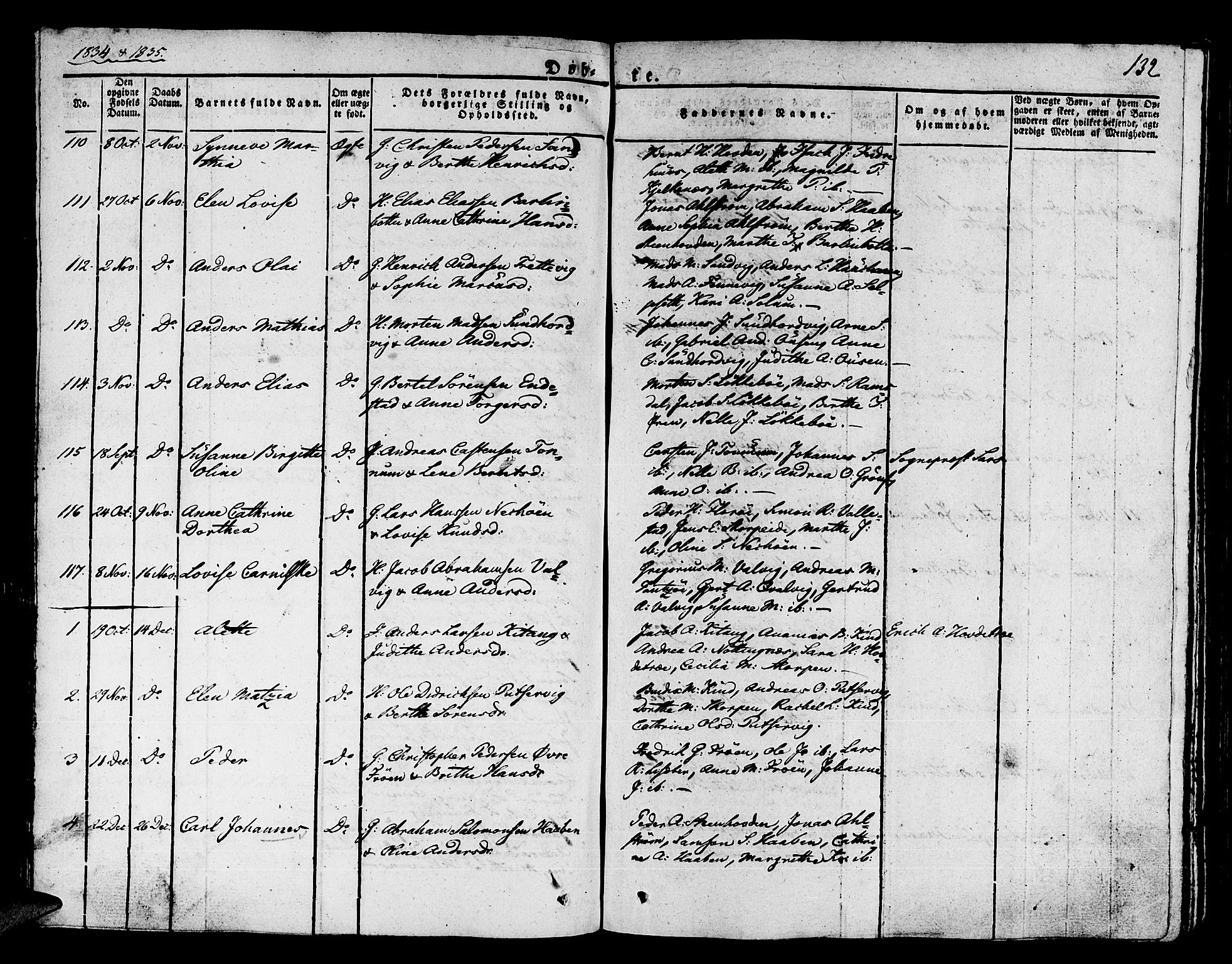 Kinn sokneprestembete, SAB/A-80801/H/Haa/Haaa/L0004/0001: Parish register (official) no. A 4I, 1822-1840, p. 132