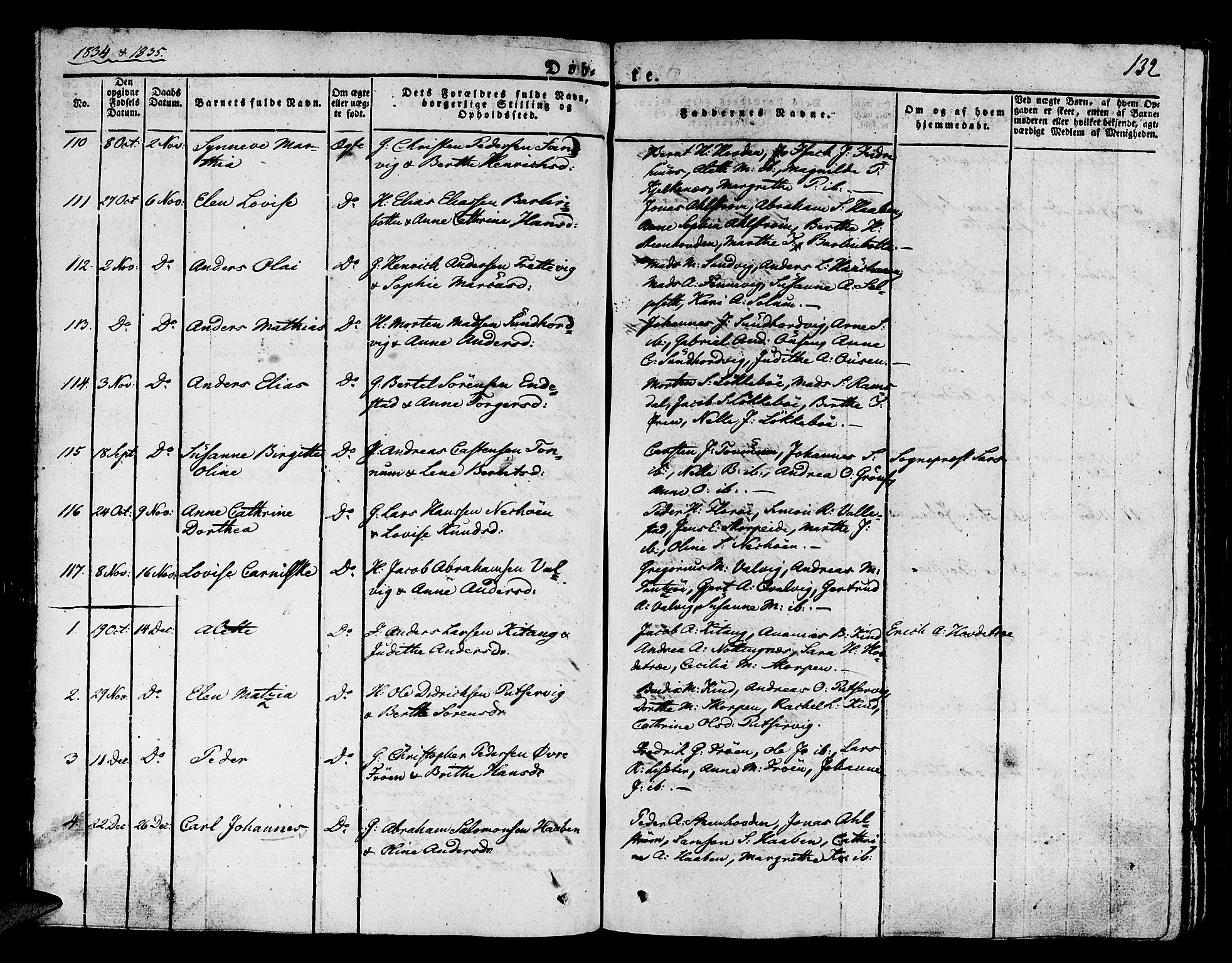 Kinn sokneprestembete, AV/SAB-A-80801/H/Haa/Haaa/L0004/0001: Parish register (official) no. A 4I, 1822-1840, p. 132