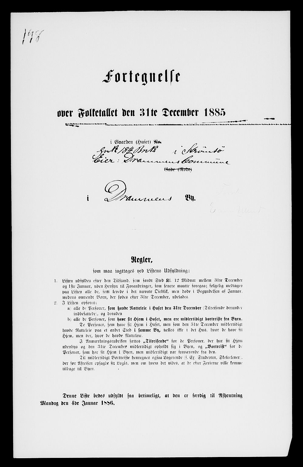 SAKO, 1885 census for 0602 Drammen, 1885, p. 376