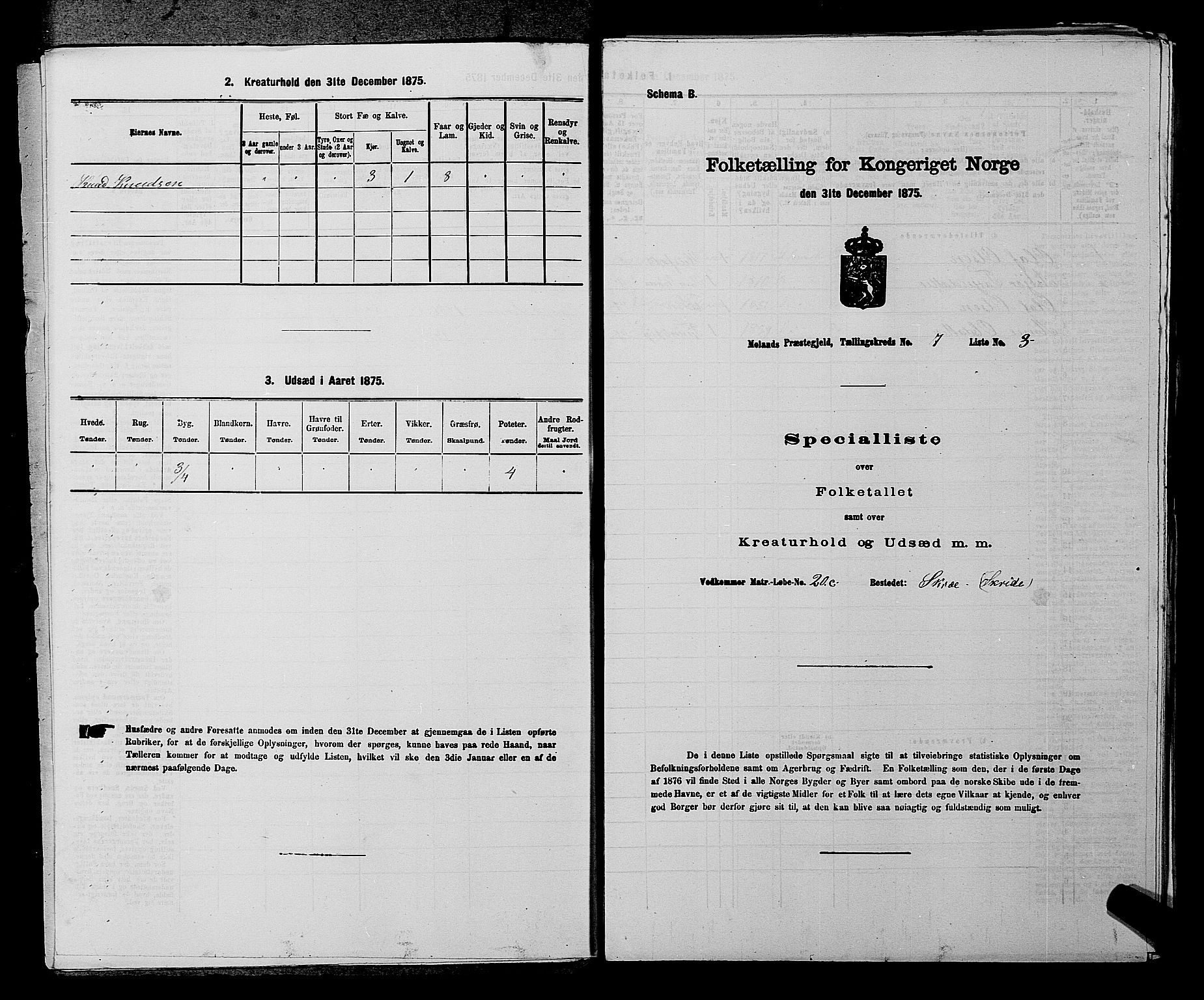 SAKO, 1875 census for 0831P Moland, 1875, p. 625