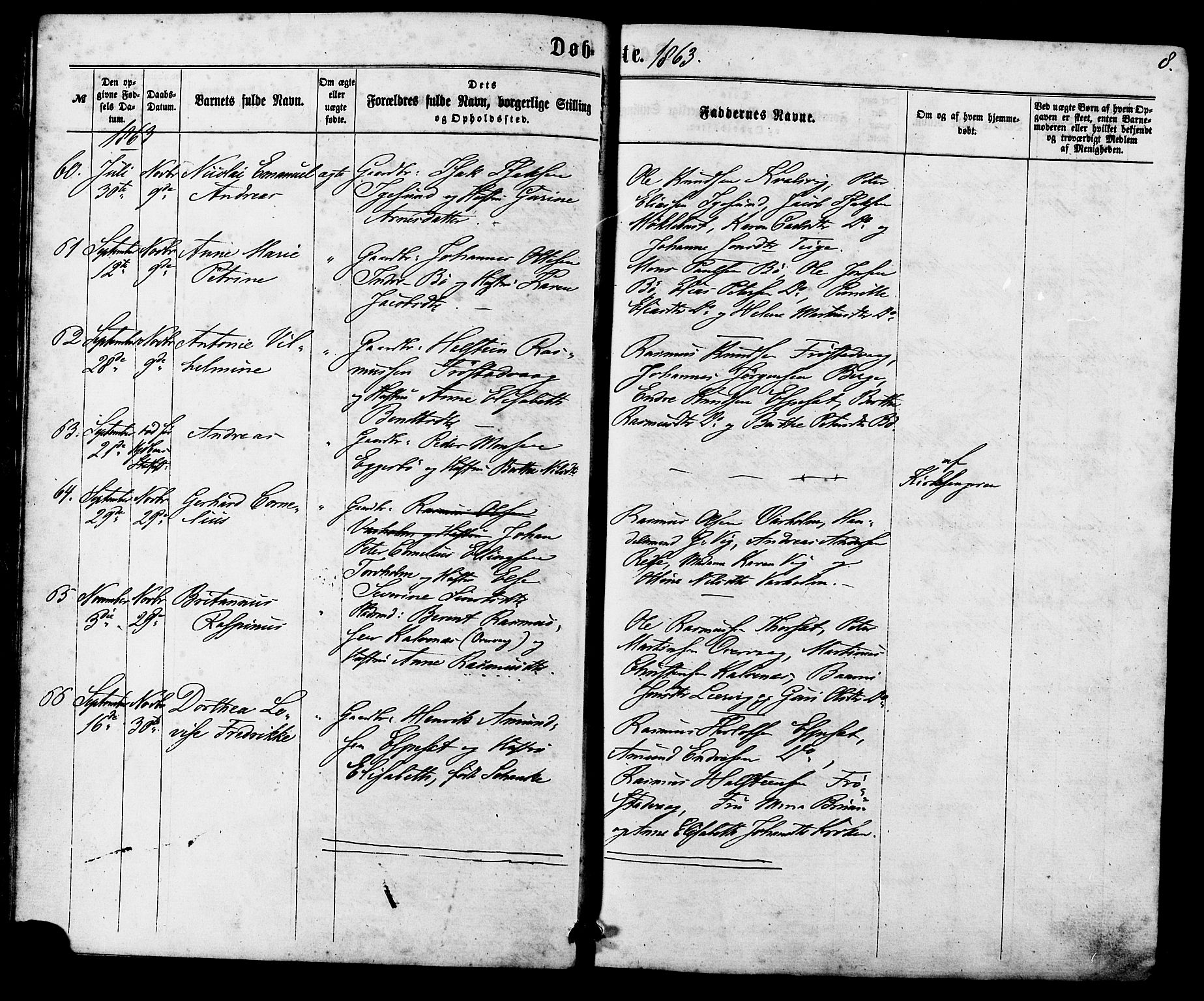 Ministerialprotokoller, klokkerbøker og fødselsregistre - Møre og Romsdal, AV/SAT-A-1454/507/L0071: Parish register (official) no. 507A06, 1863-1878, p. 8