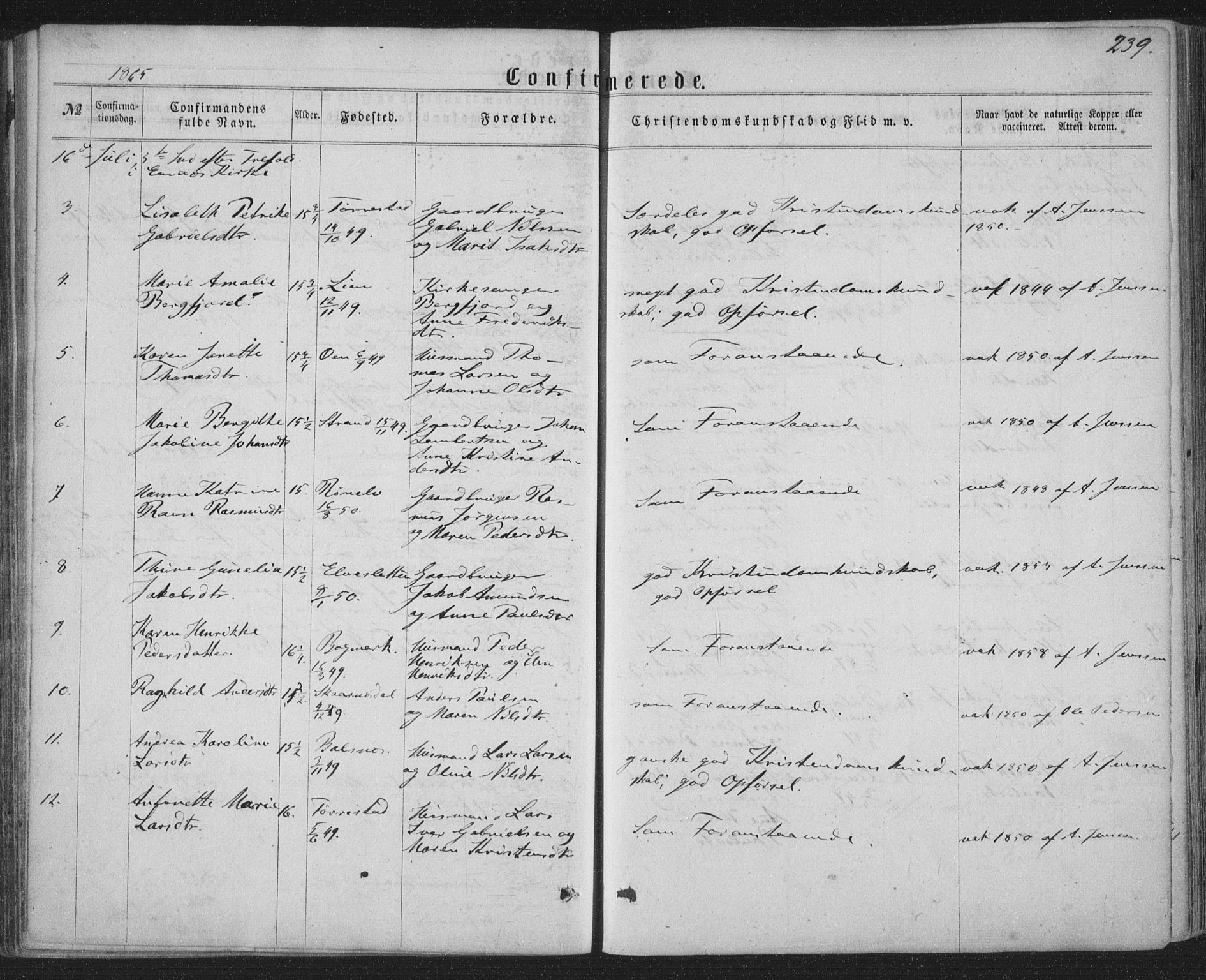 Ministerialprotokoller, klokkerbøker og fødselsregistre - Nordland, AV/SAT-A-1459/863/L0896: Parish register (official) no. 863A08, 1861-1871, p. 239