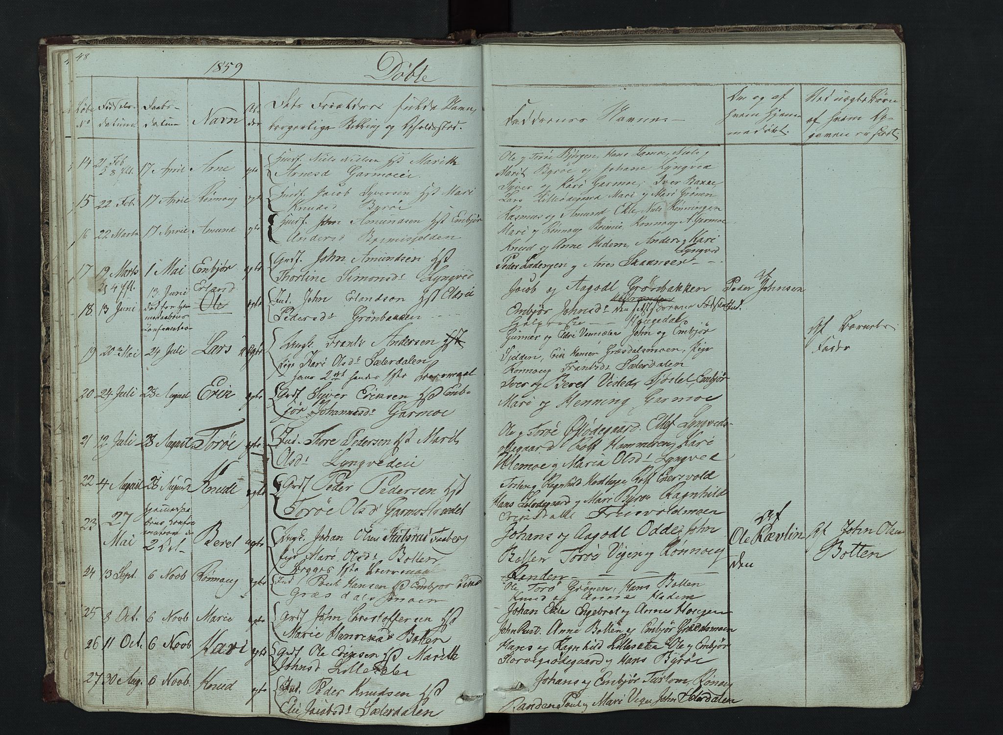 Lom prestekontor, SAH/PREST-070/L/L0014: Parish register (copy) no. 14, 1845-1876, p. 48-49