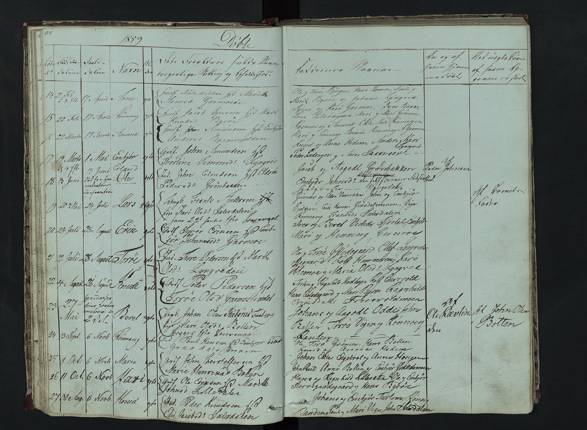 Lom prestekontor, AV/SAH-PREST-070/L/L0014: Parish register (copy) no. 14, 1845-1876, p. 48-49