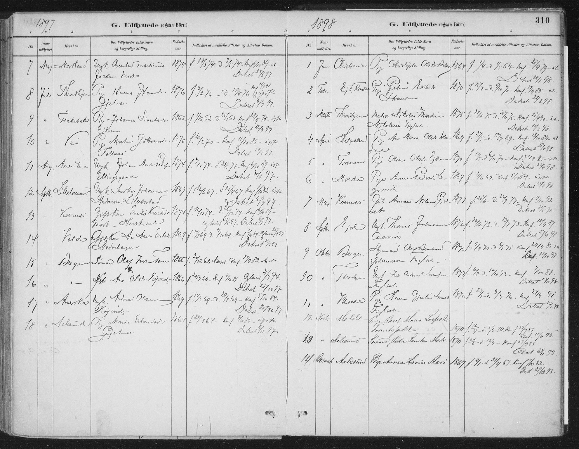 Ministerialprotokoller, klokkerbøker og fødselsregistre - Møre og Romsdal, SAT/A-1454/555/L0658: Parish register (official) no. 555A09, 1887-1917, p. 310