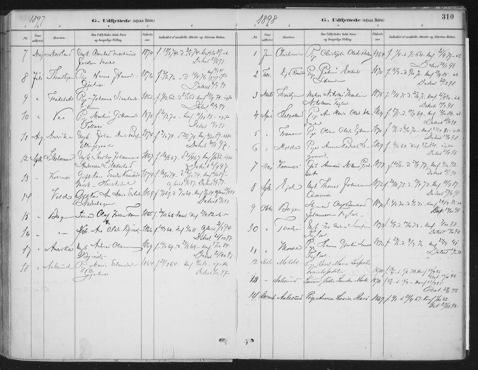 Ministerialprotokoller, klokkerbøker og fødselsregistre - Møre og Romsdal, AV/SAT-A-1454/555/L0658: Parish register (official) no. 555A09, 1887-1917, p. 310