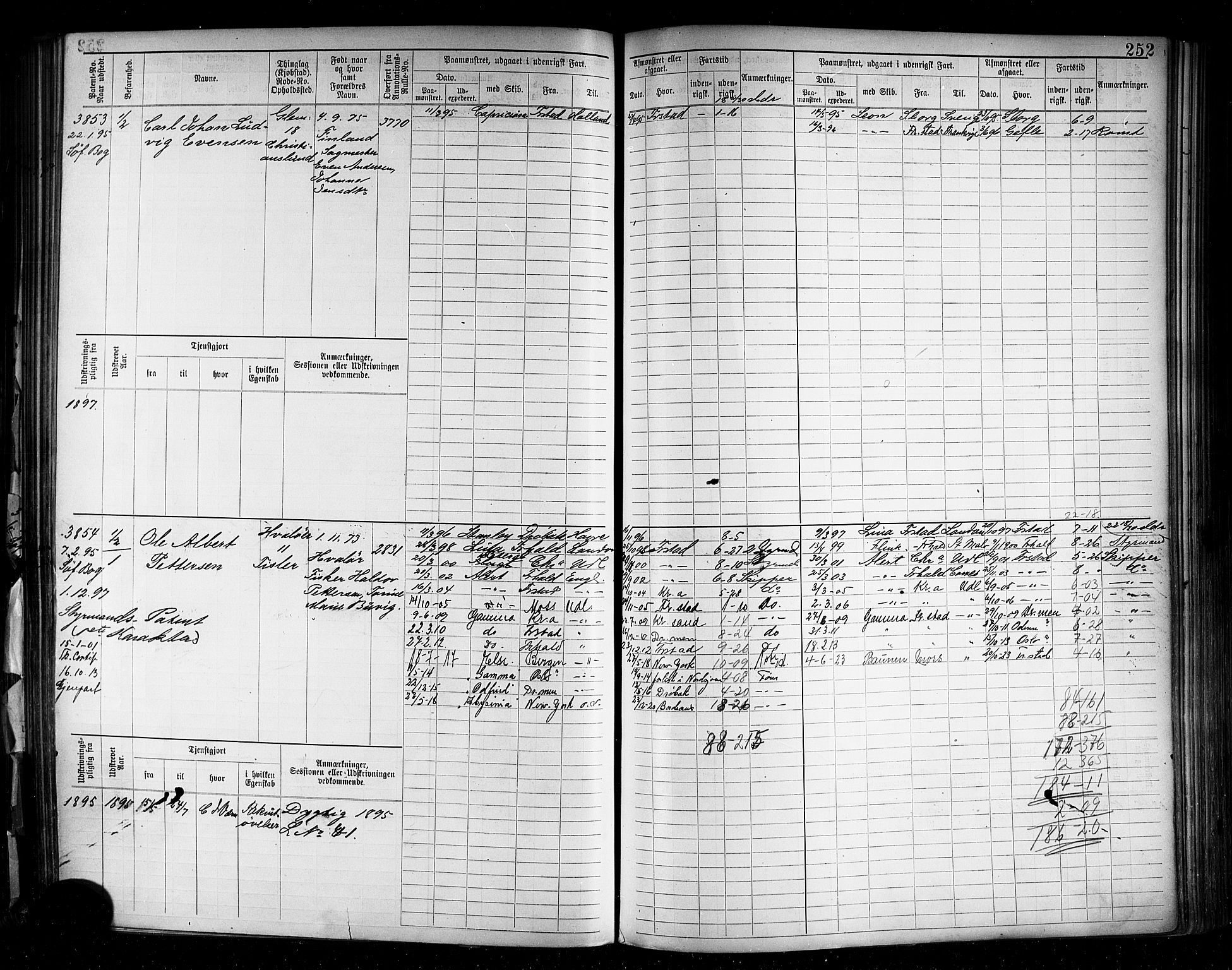 Fredrikstad mønstringskontor, SAO/A-10569b/F/Fc/Fcb/L0014: Hovedrulle, 1892-1898, p. 252
