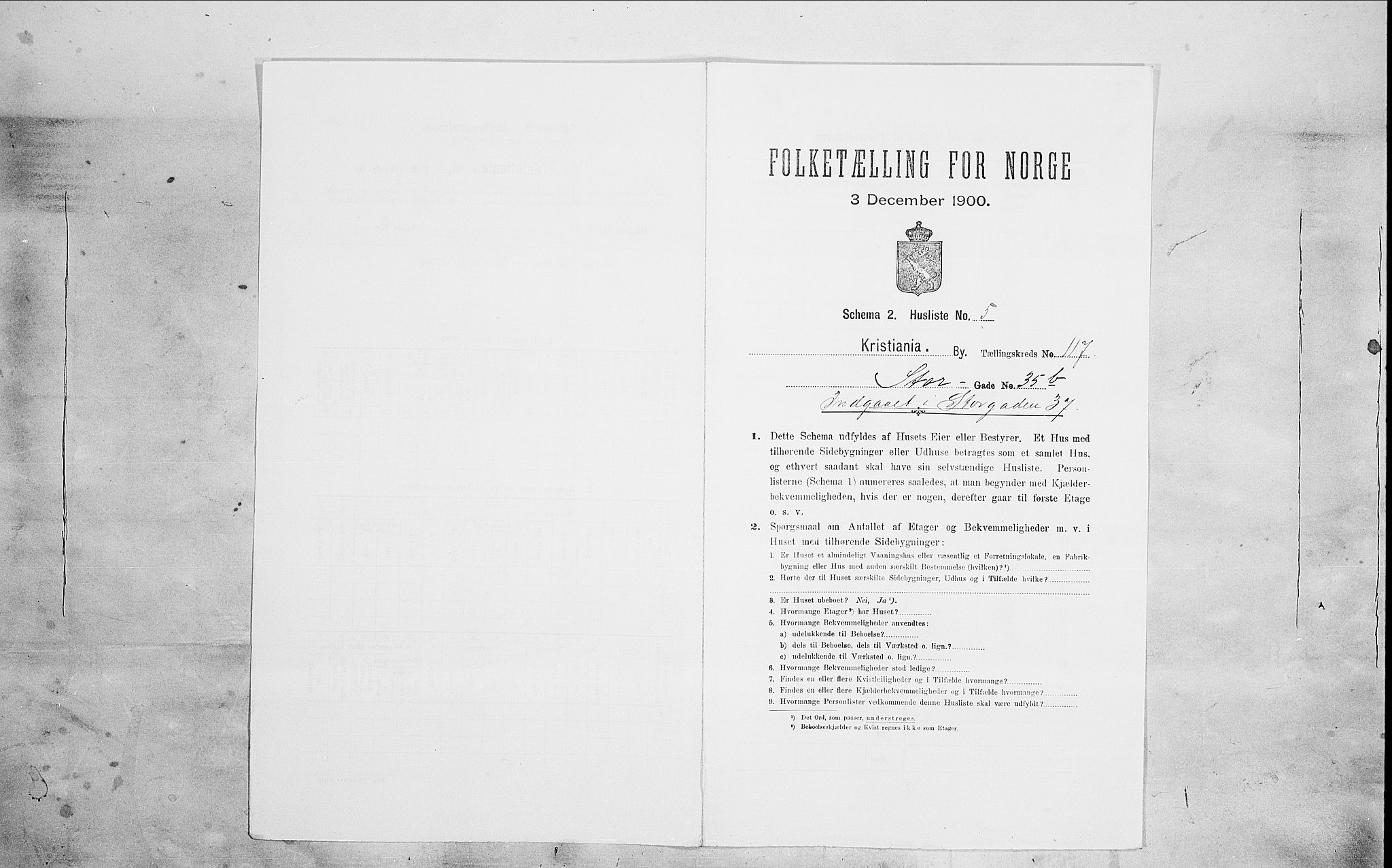 SAO, 1900 census for Kristiania, 1900, p. 92436