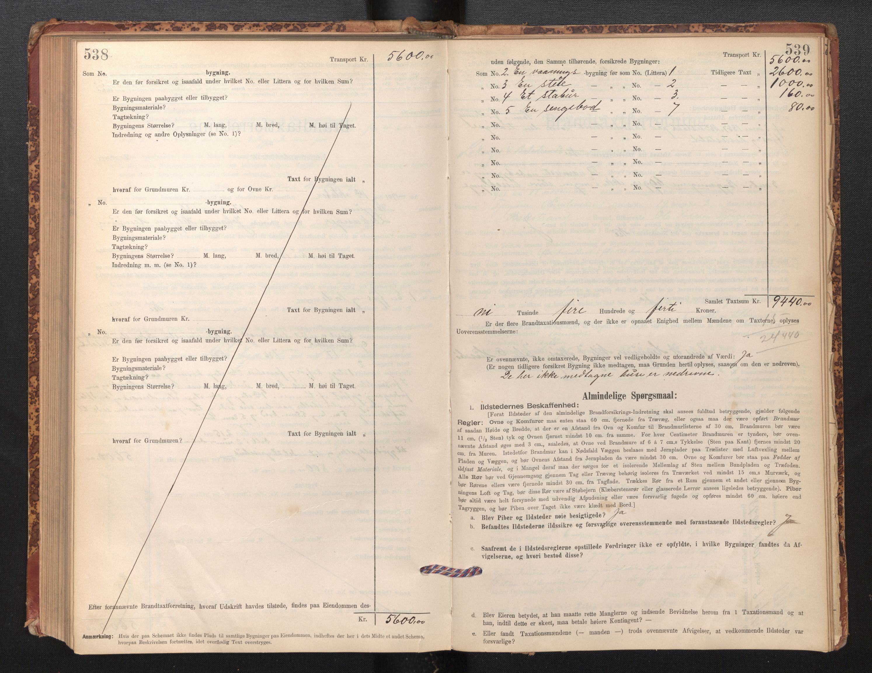 Lensmannen i Leikanger, AV/SAB-A-29201/0012/L0004: Branntakstprotokoll, skjematakst, 1894-1903, p. 538-539