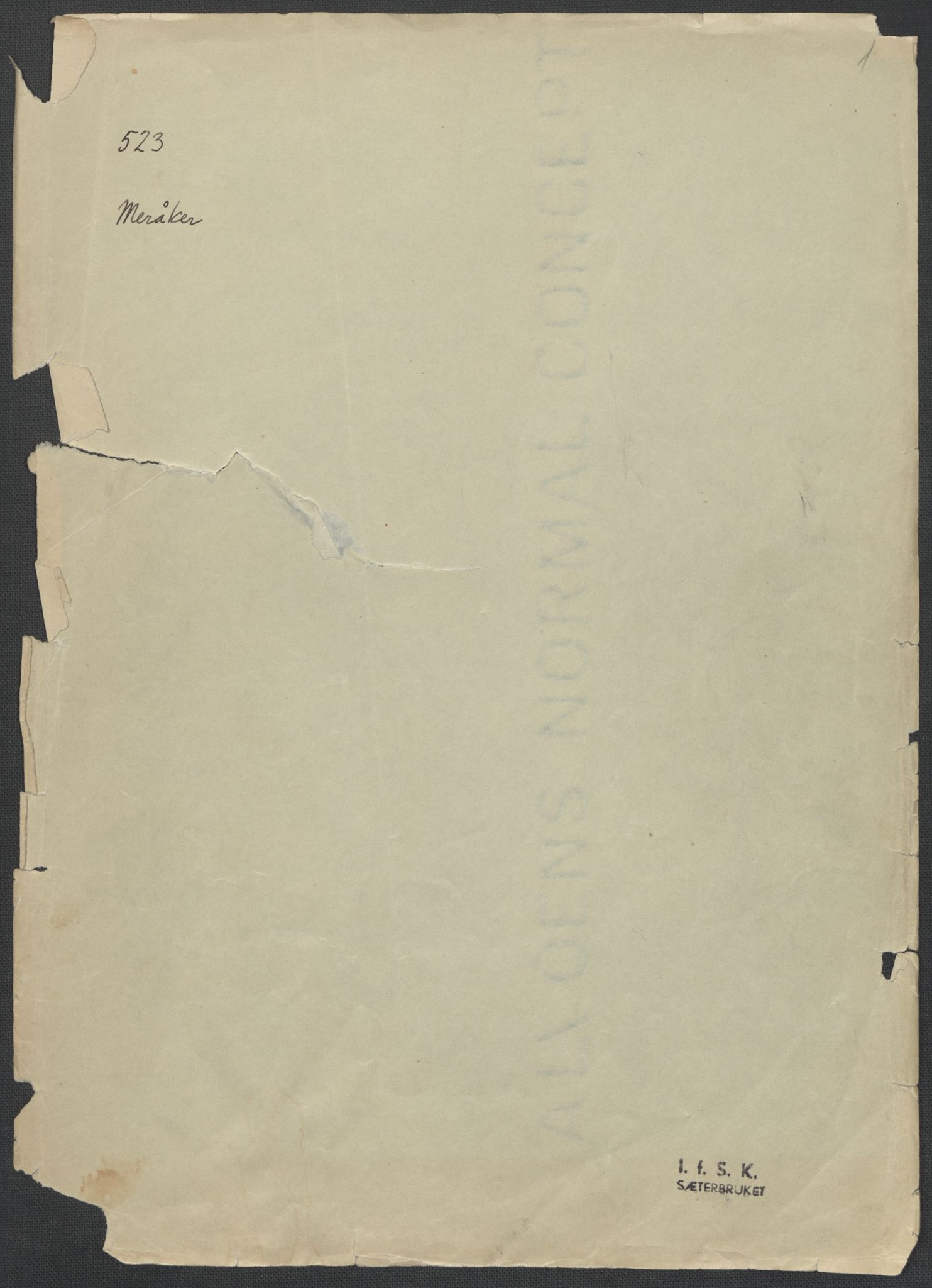 Instituttet for sammenlignende kulturforskning, RA/PA-0424/F/Fc/L0015/0001: Eske B15: / Nord-Trøndelag (perm XLII), 1933-1938, p. 1