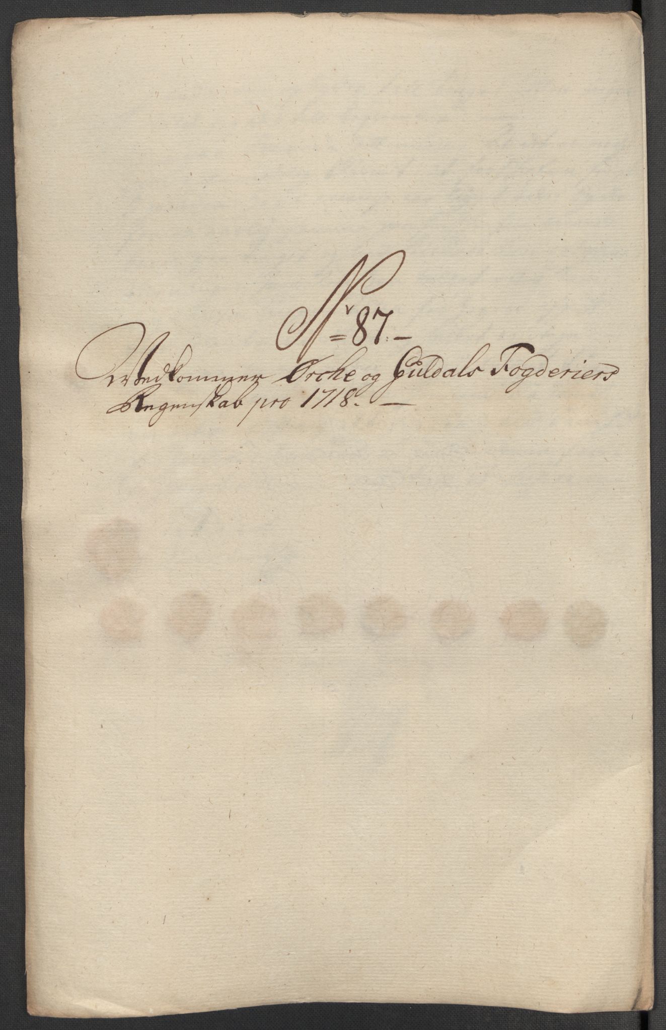Rentekammeret inntil 1814, Reviderte regnskaper, Fogderegnskap, AV/RA-EA-4092/R60/L3972: Fogderegnskap Orkdal og Gauldal, 1718, p. 227