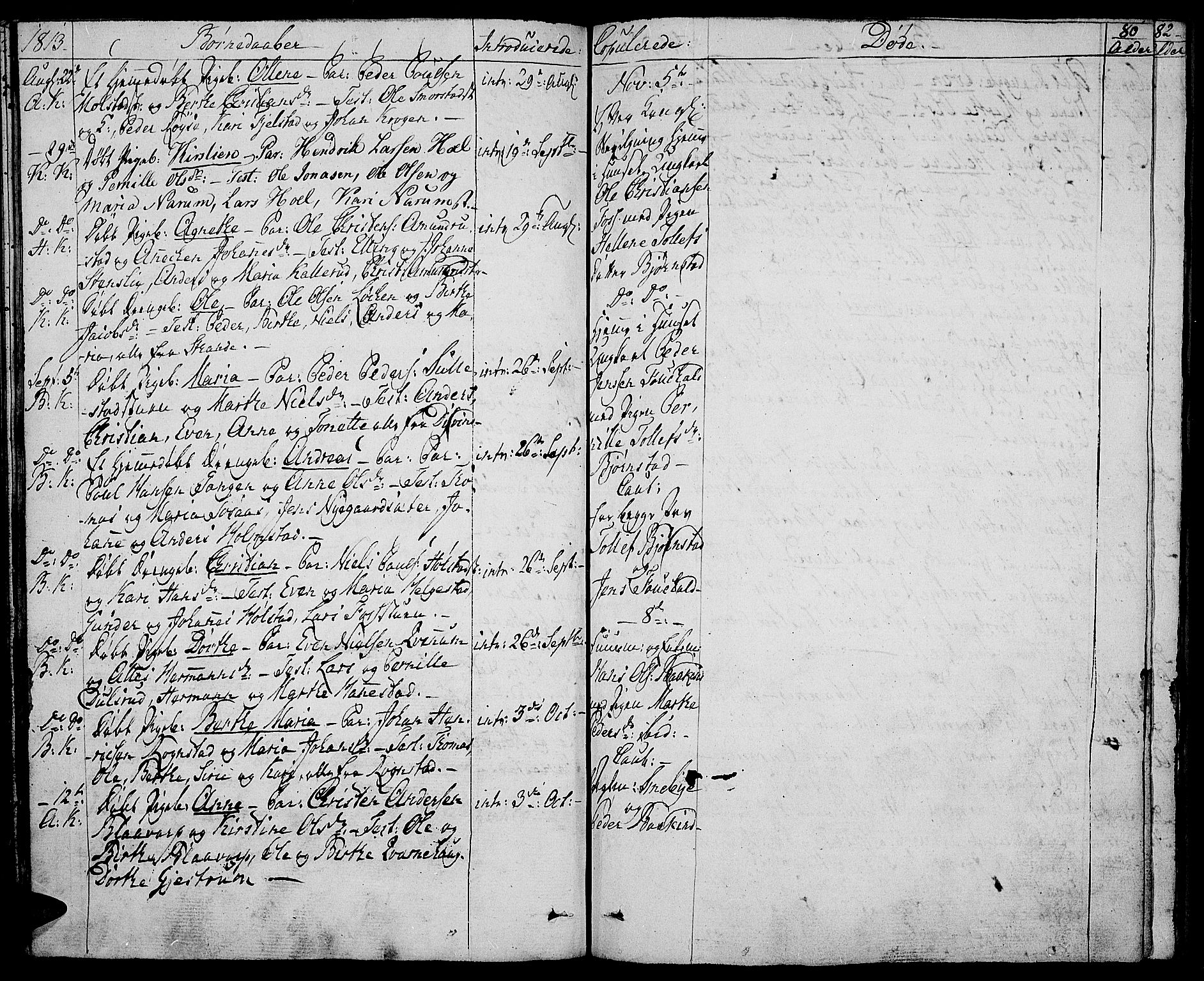 Toten prestekontor, SAH/PREST-102/H/Ha/Haa/L0008: Parish register (official) no. 8, 1809-1814, p. 80