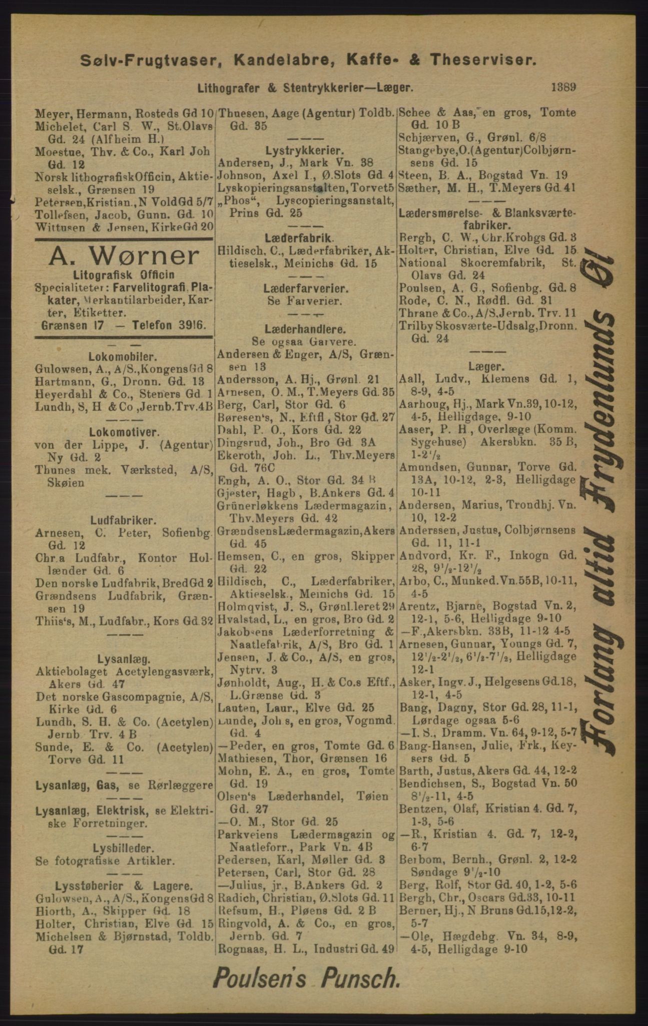 Kristiania/Oslo adressebok, PUBL/-, 1905, p. 1389