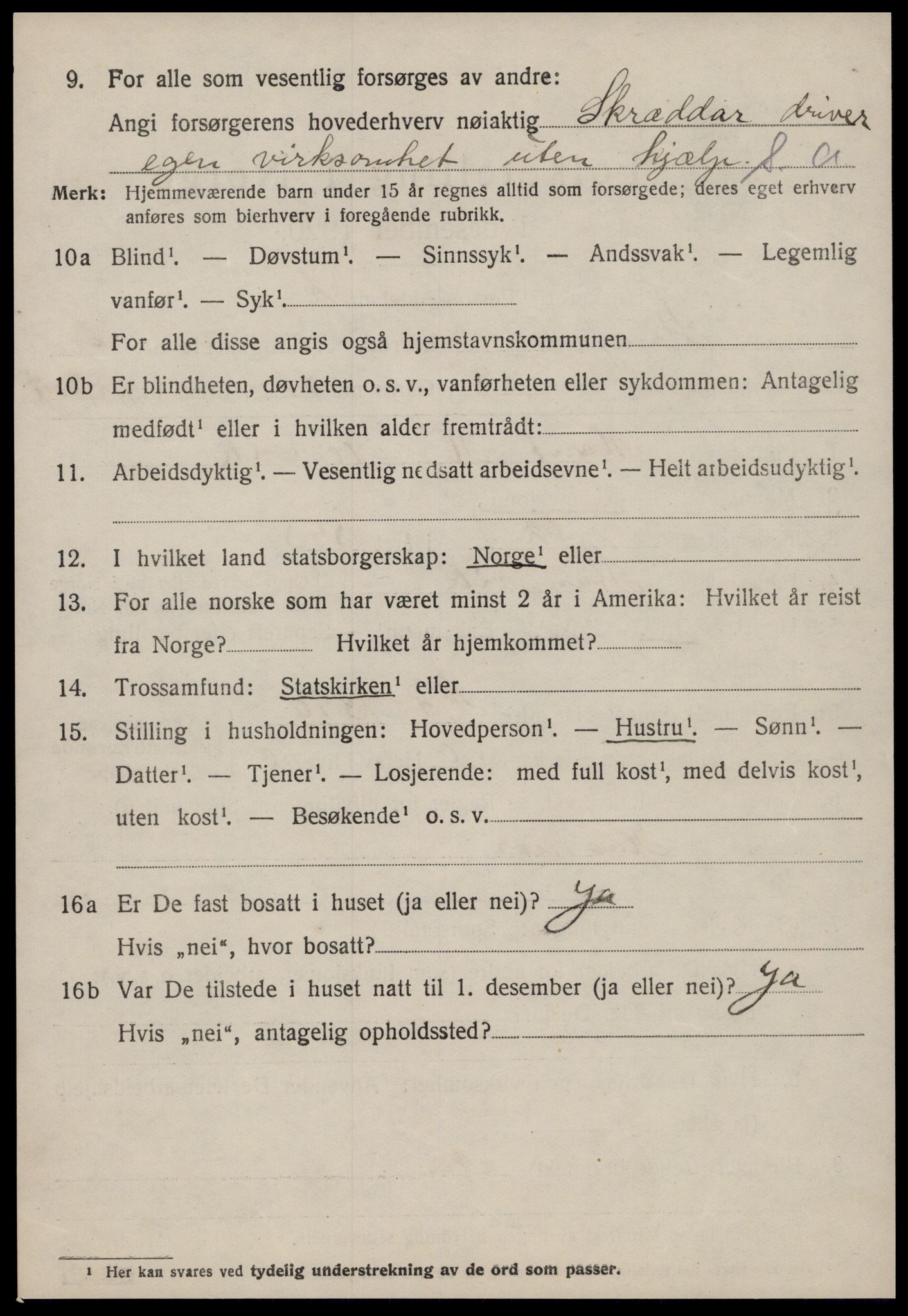 SAT, 1920 census for Stangvik, 1920, p. 2345