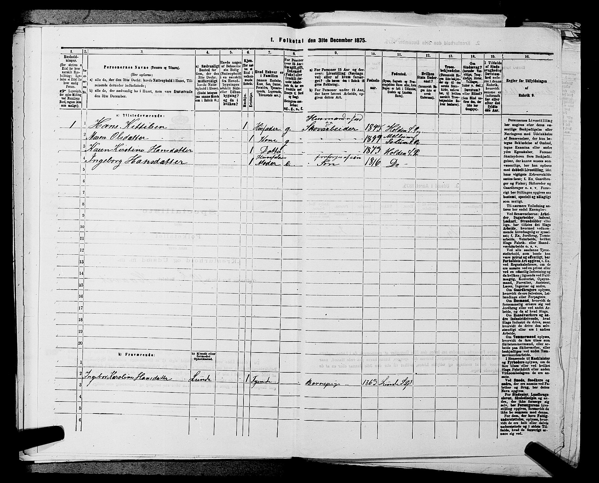 SAKO, 1875 census for 0819P Holla, 1875, p. 275