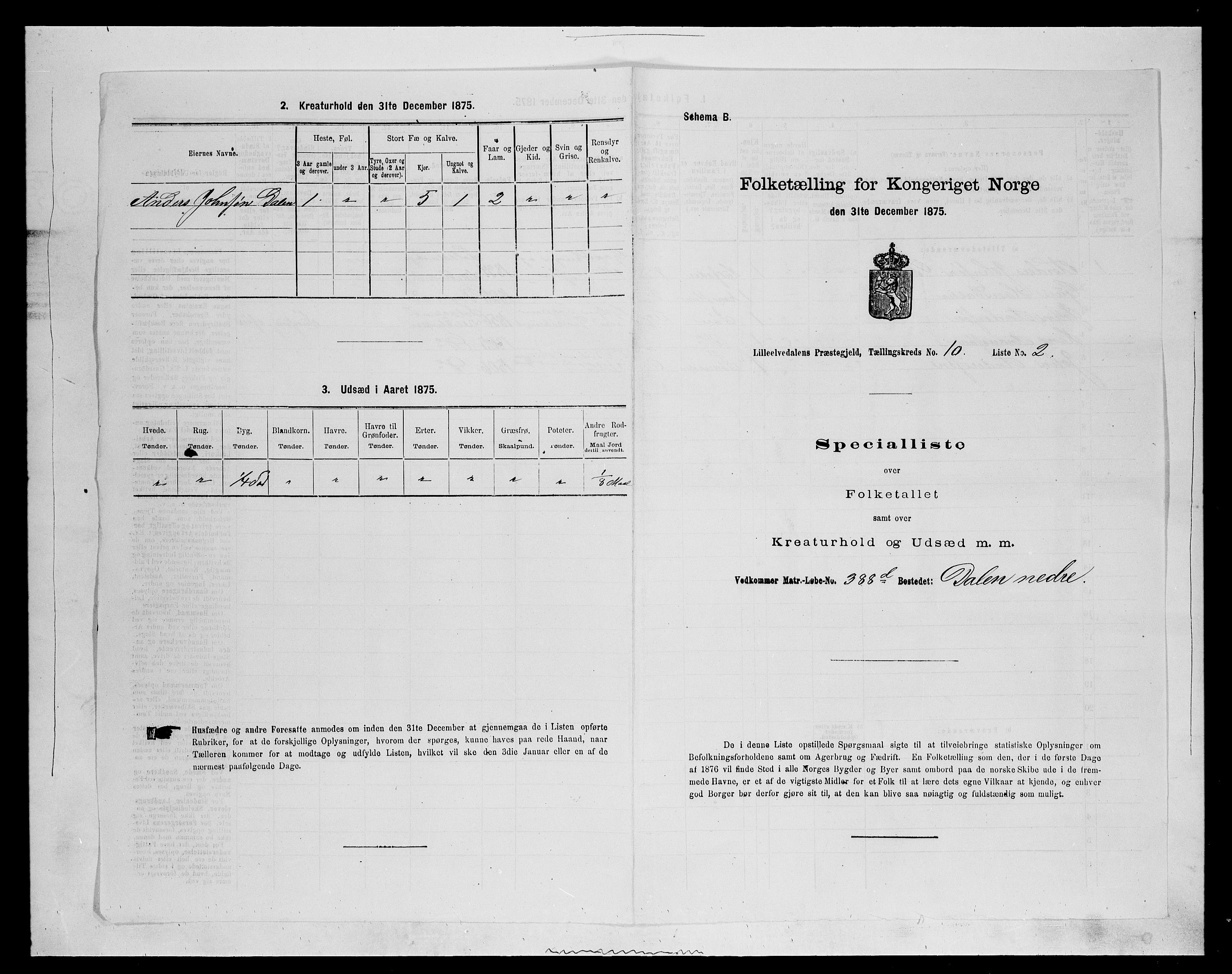 SAH, 1875 census for 0438P Lille Elvedalen, 1875, p. 955