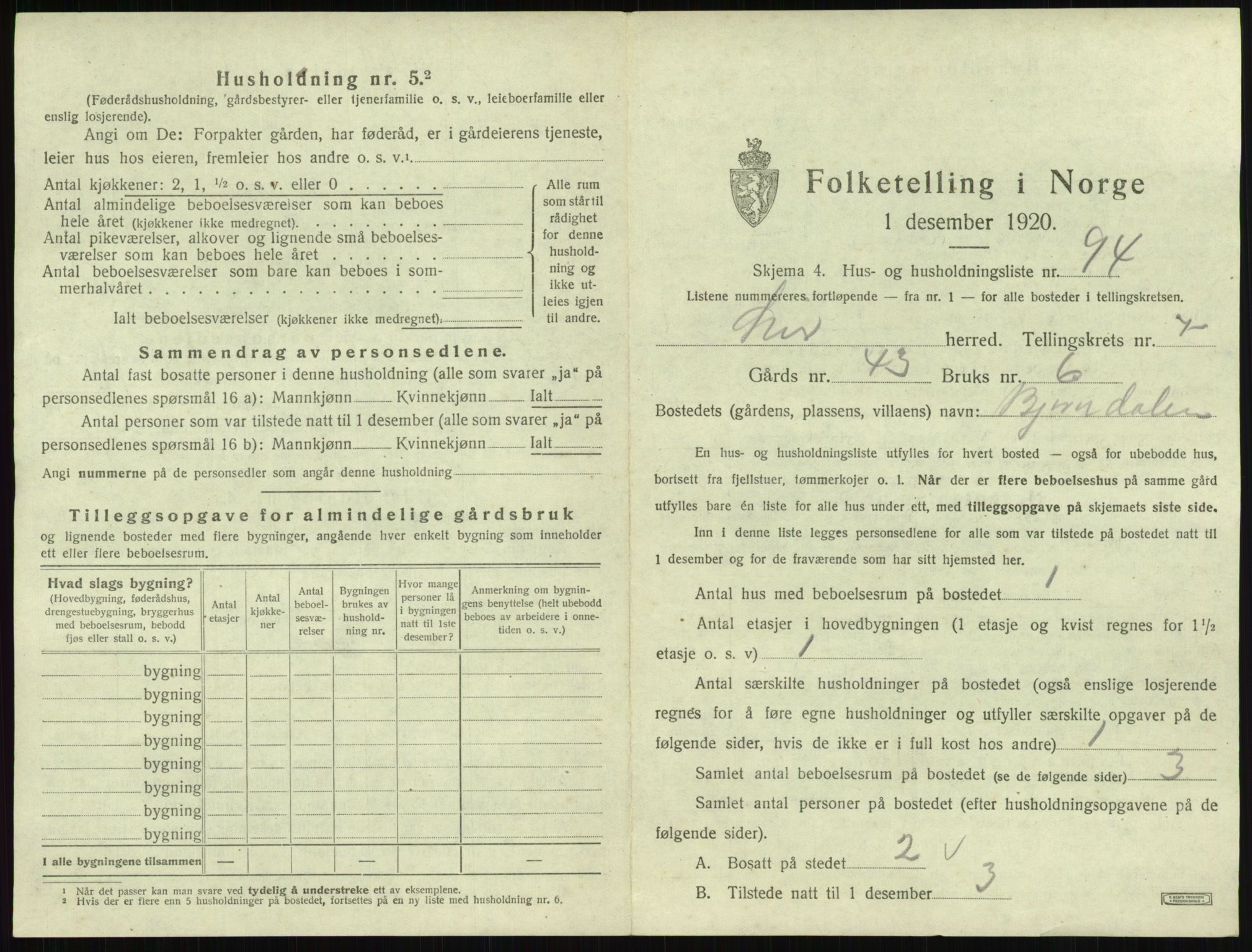 SAKO, 1920 census for Lier, 1920, p. 1263