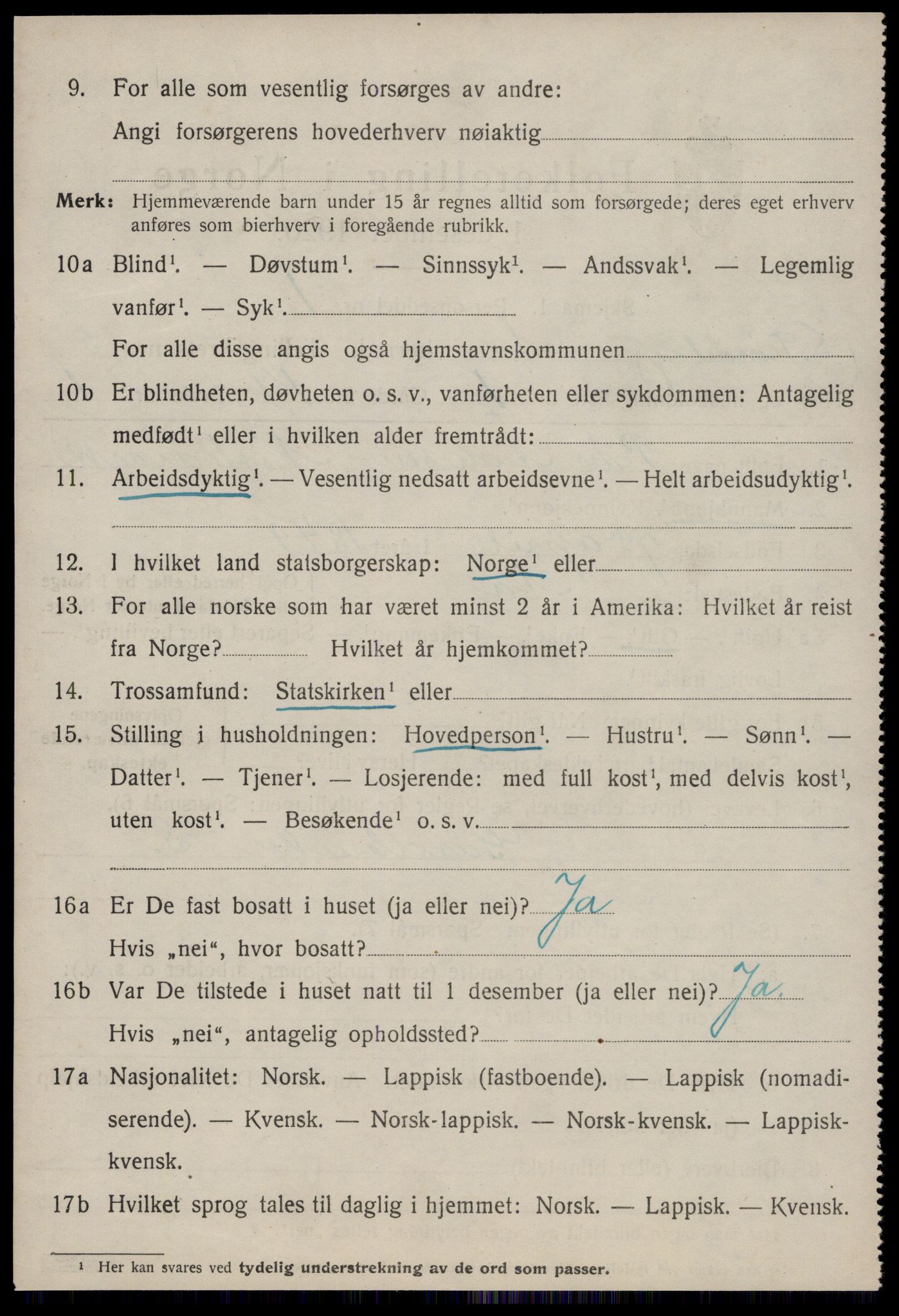 SAT, 1920 census for Å, 1920, p. 2215