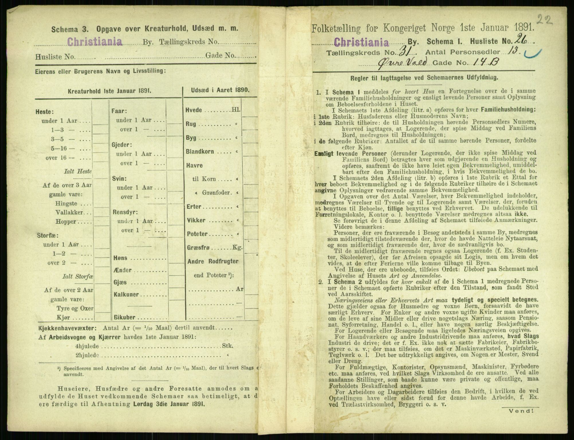 RA, 1891 census for 0301 Kristiania, 1891, p. 15904