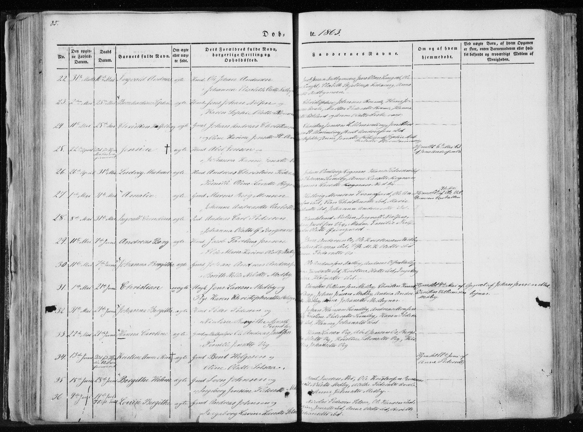 Ministerialprotokoller, klokkerbøker og fødselsregistre - Nordland, AV/SAT-A-1459/847/L0666: Parish register (official) no. 847A06, 1842-1871, p. 85