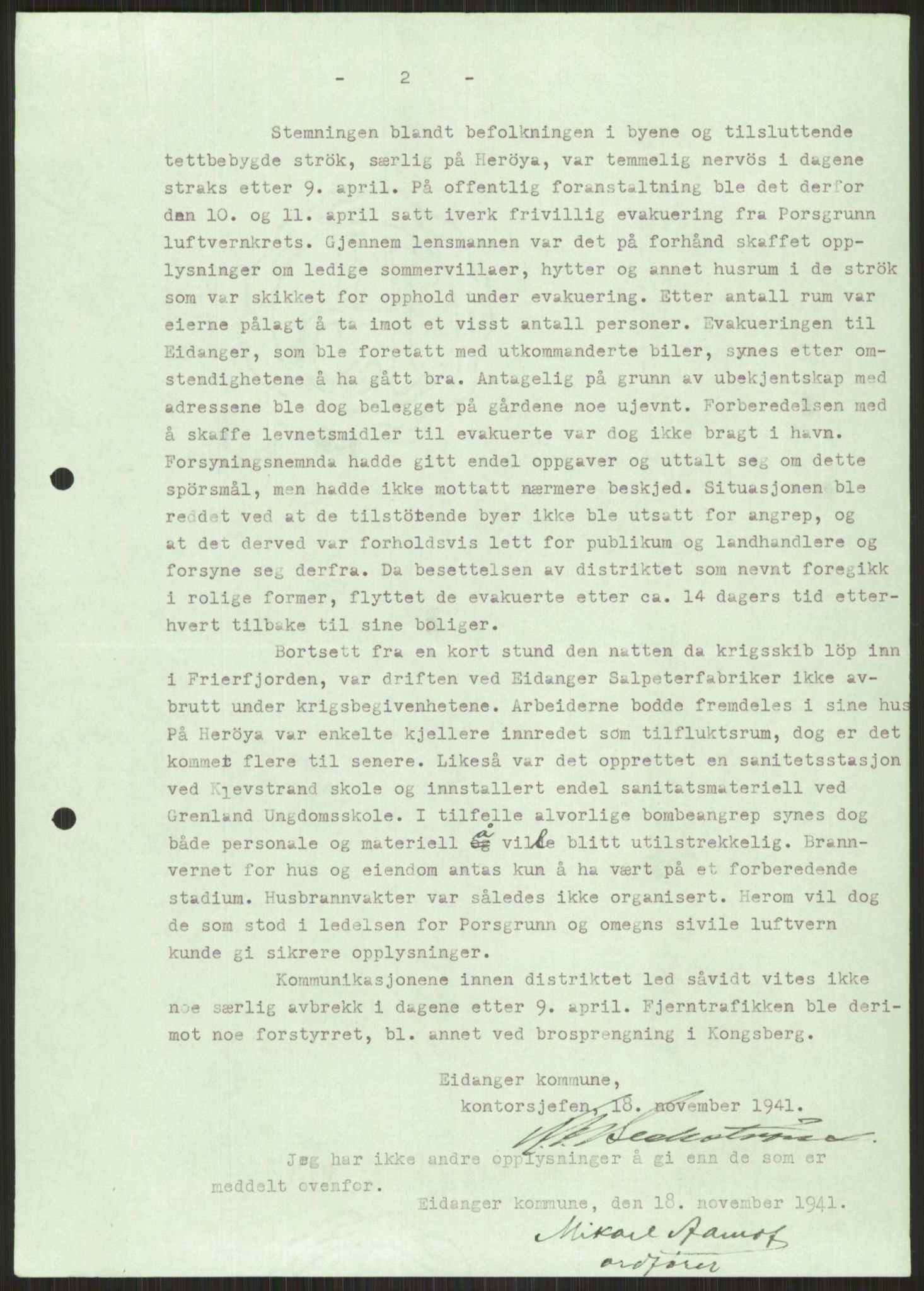 Forsvaret, Forsvarets krigshistoriske avdeling, AV/RA-RAFA-2017/Y/Ya/L0014: II-C-11-31 - Fylkesmenn.  Rapporter om krigsbegivenhetene 1940., 1940, p. 640