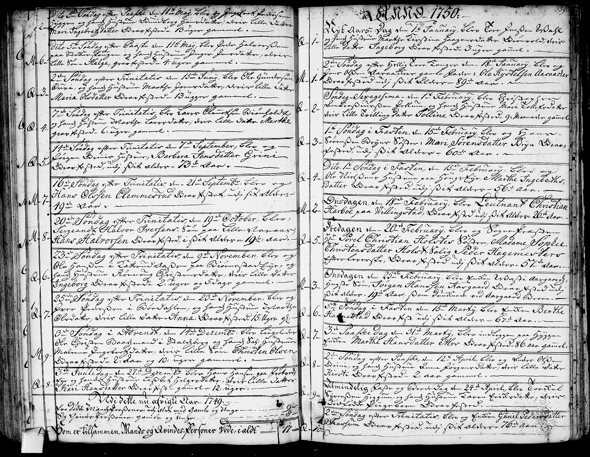 Røyken kirkebøker, SAKO/A-241/G/Ga/L0001: Parish register (copy) no. 1, 1740-1768, p. 338-339